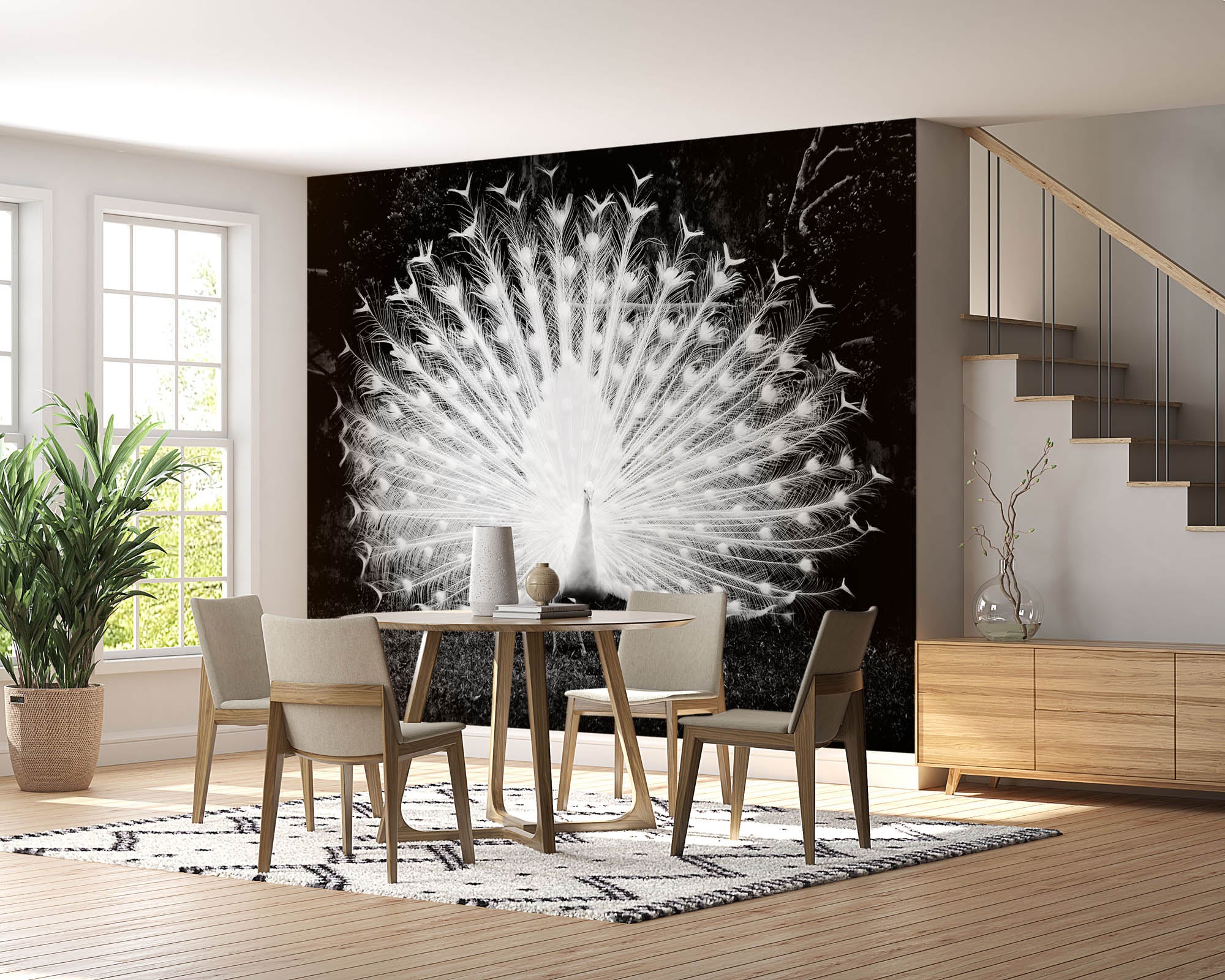 Witte pauw - LW00206 Fotobehang