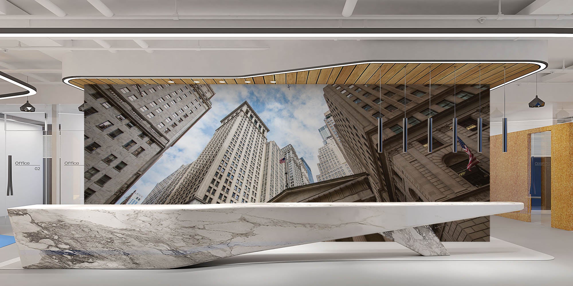 Wolkenkrabbers Wall Street - LW00316 Fotobehang