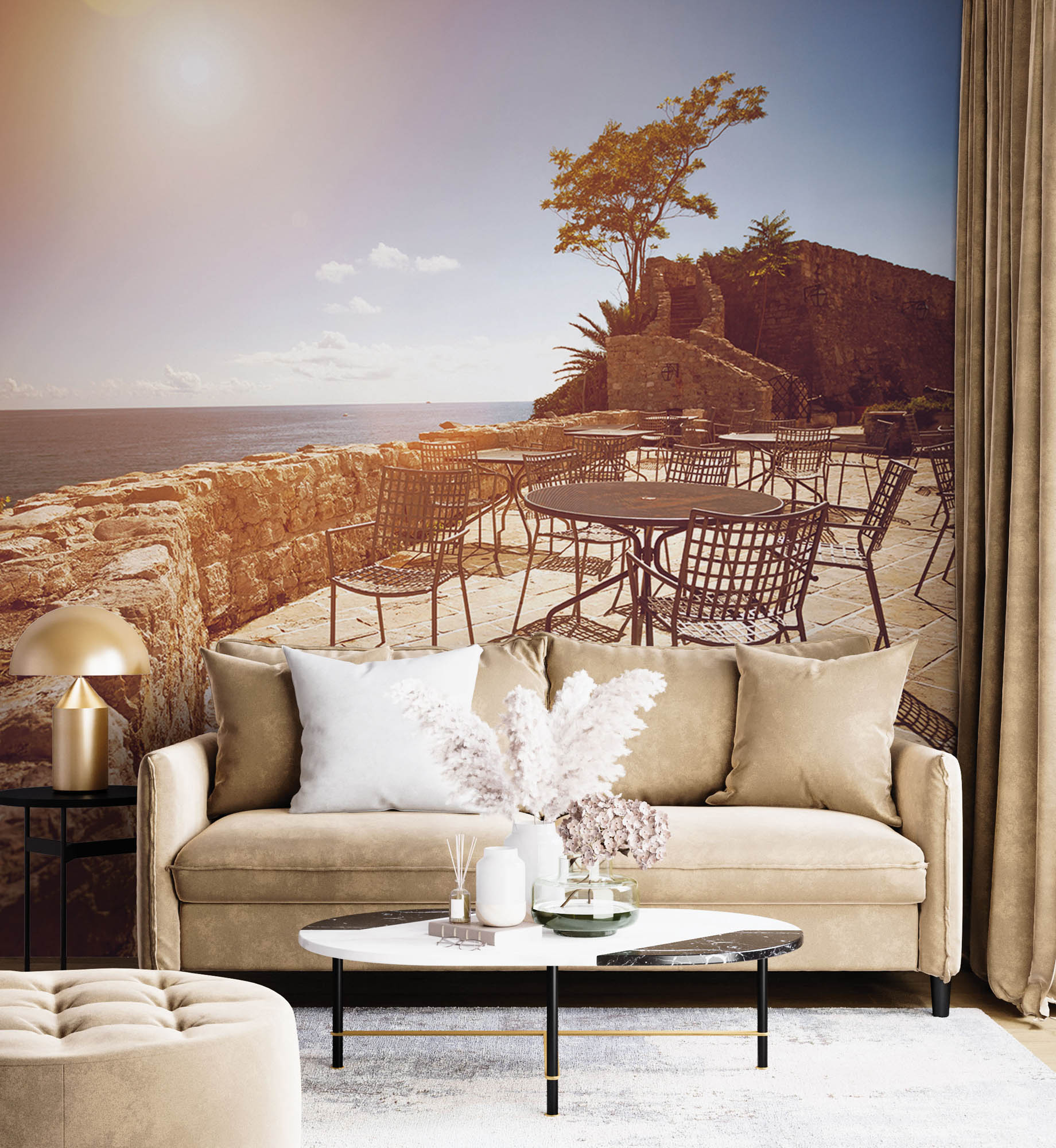 Zonnig terras - LW00361 Fotobehang