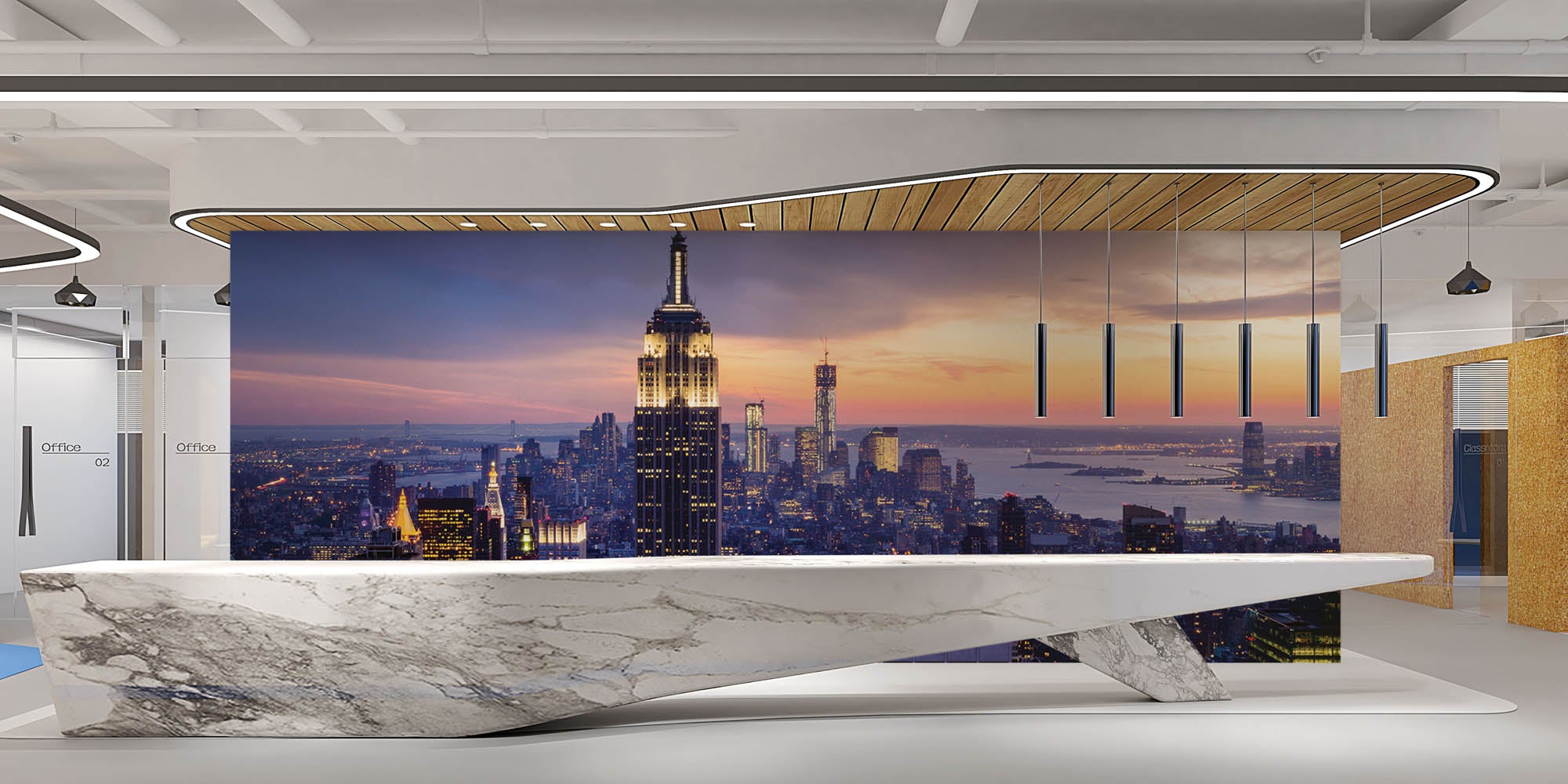 Zonsondergang new York - LW00305 Fotobehang