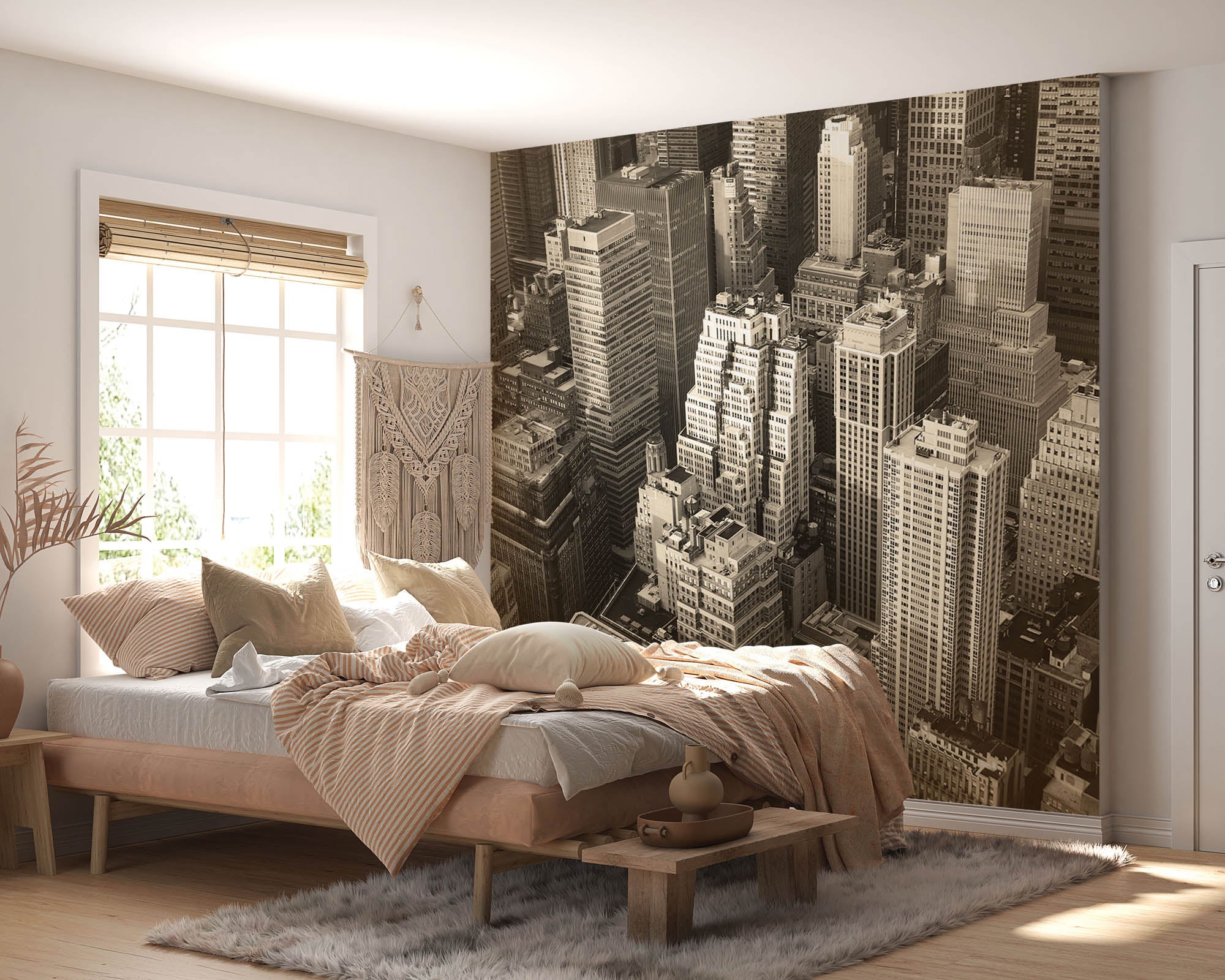 Zwart-wit skyline Manhattan - LW00304 Fotobehang