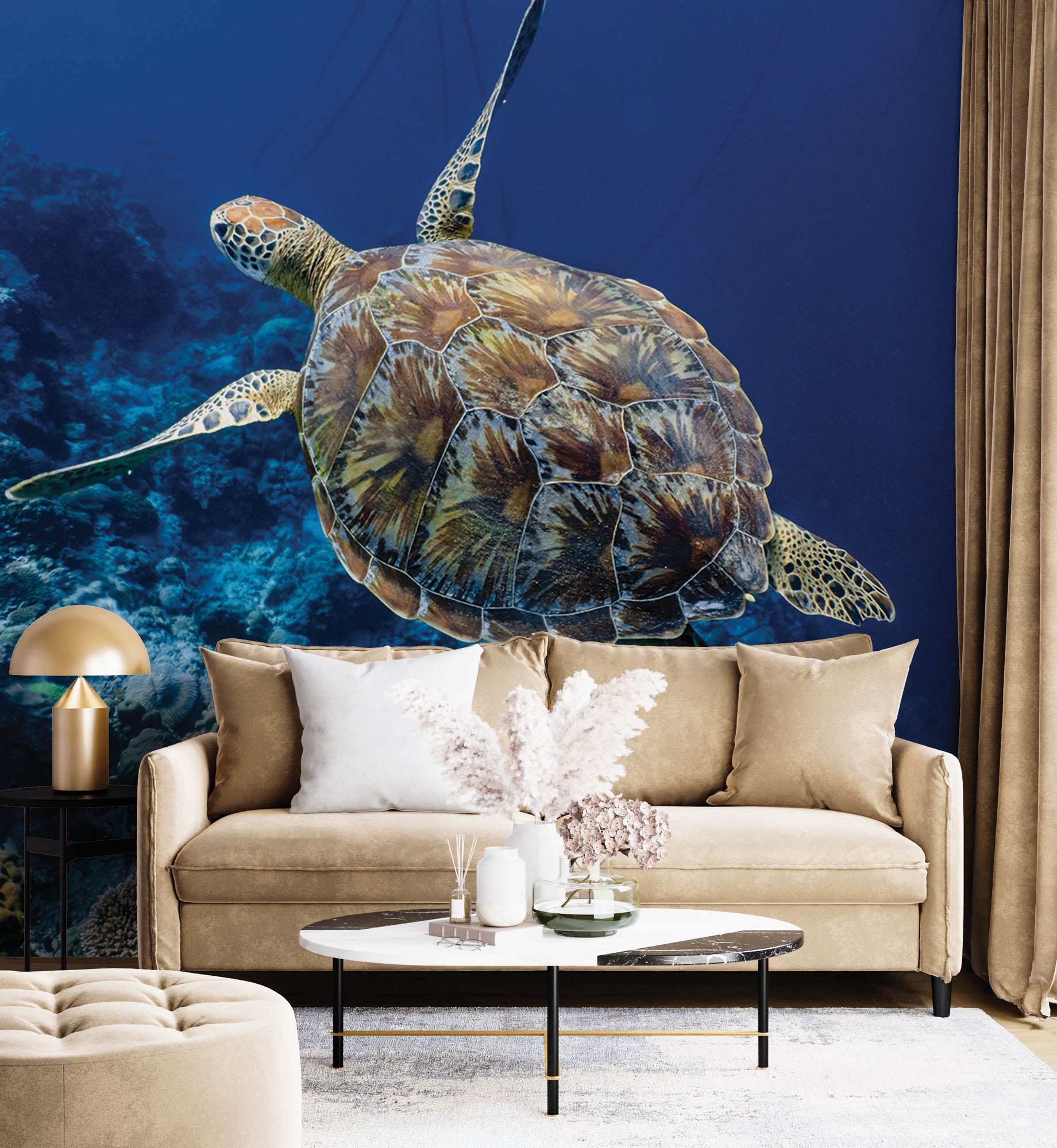 Zwemmende schildpad - LW00188 Fotobehang