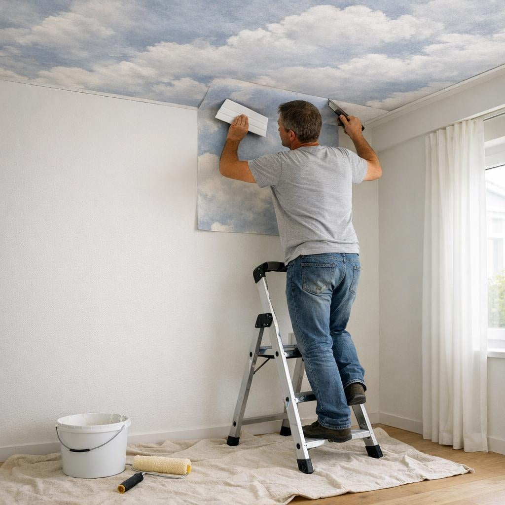 Behang op plafond