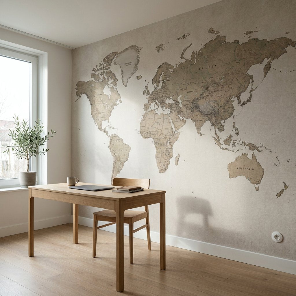 Wereldkaart fotobehang kiezen