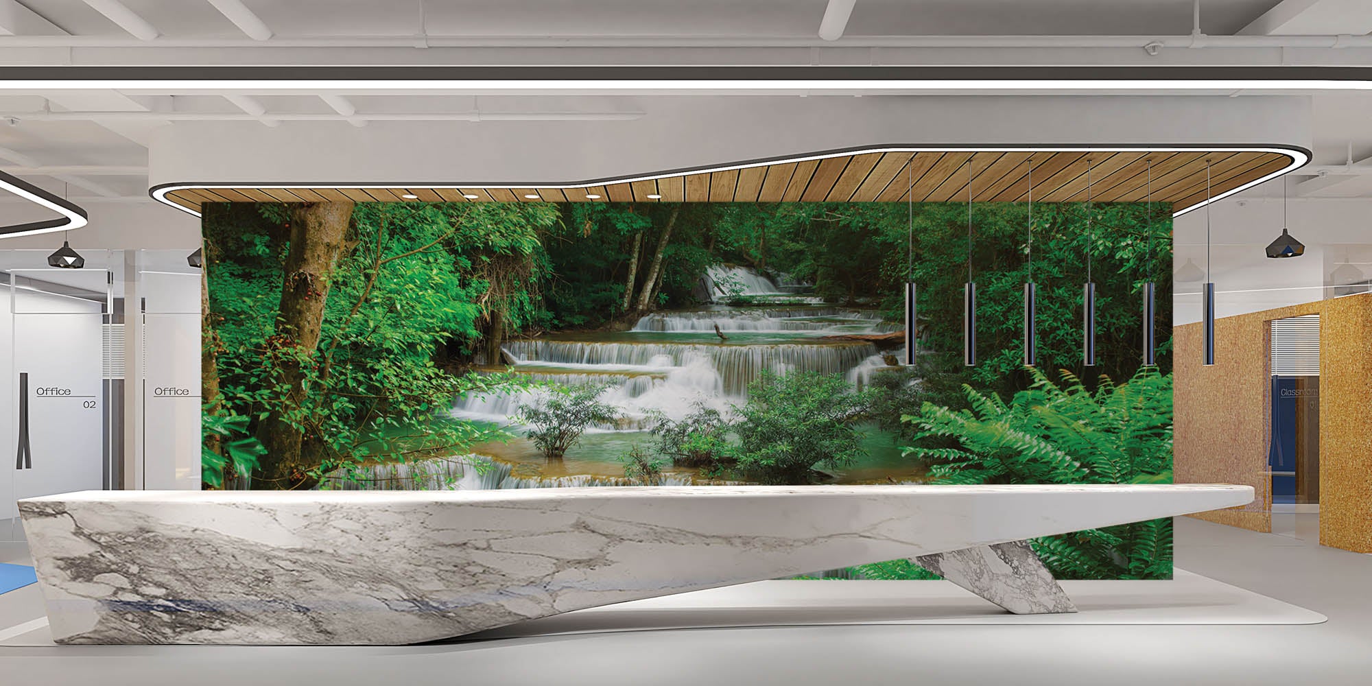 Waterval in groen bos - LW00247