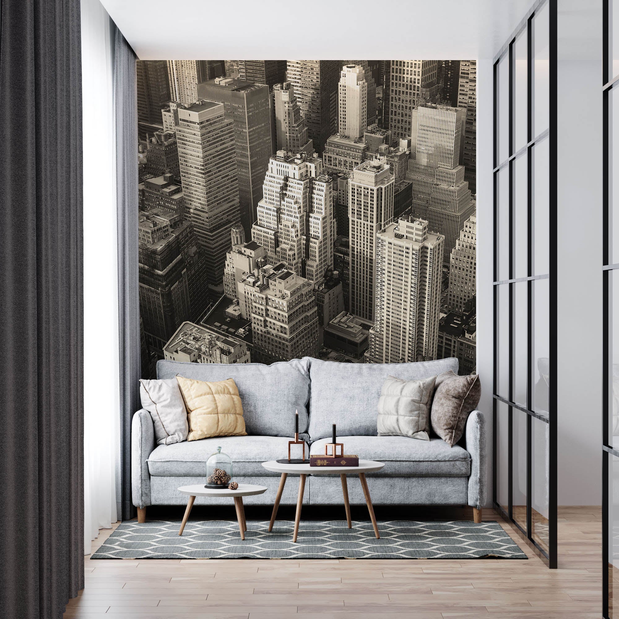 Zwart-wit skyline Manhattan - LW00304