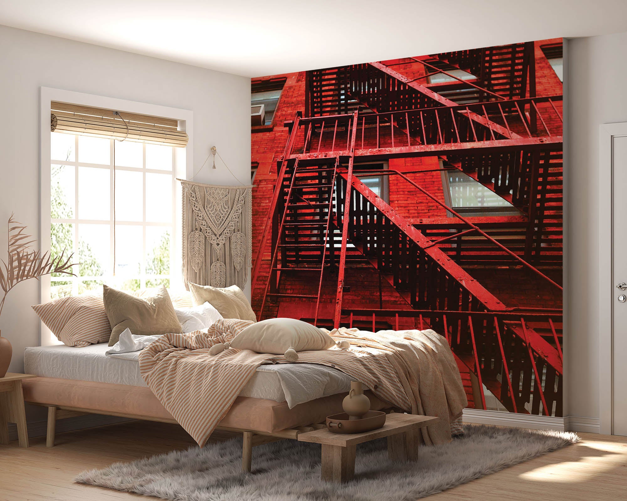 Rood gebouw met trappen - LW00296