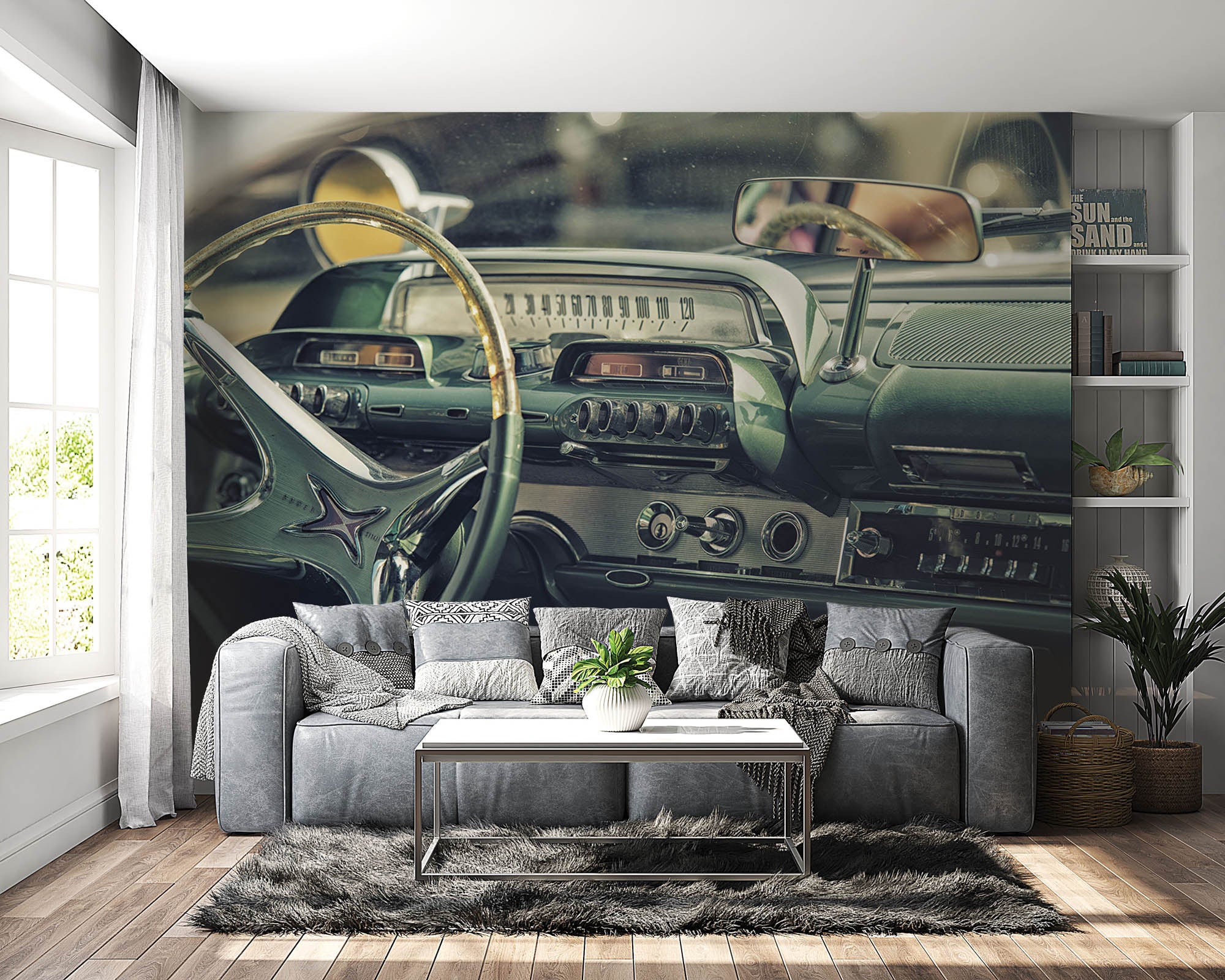 Interieur van vintage auto, dashboard  - LW00416