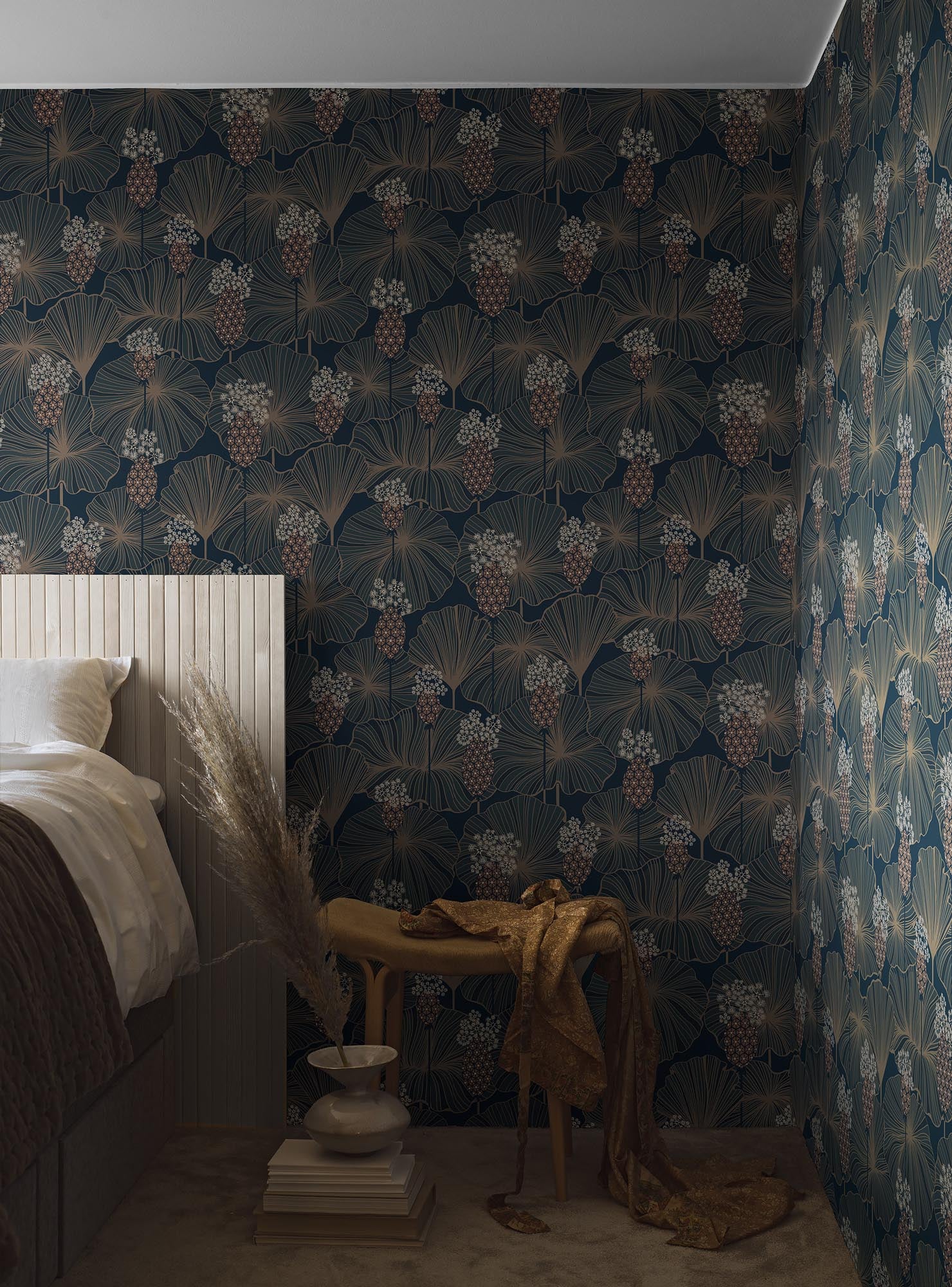 Boråstapeter Eastern Simplicity Umbrella Leaves 3118