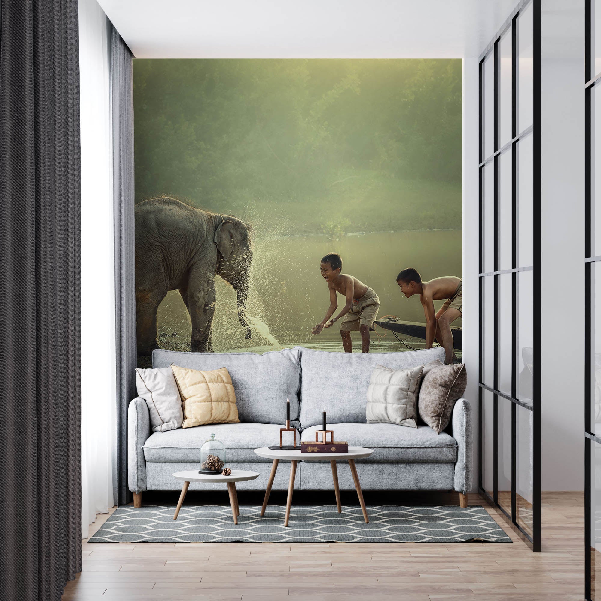 Baby olifant met kinderen - LW00063