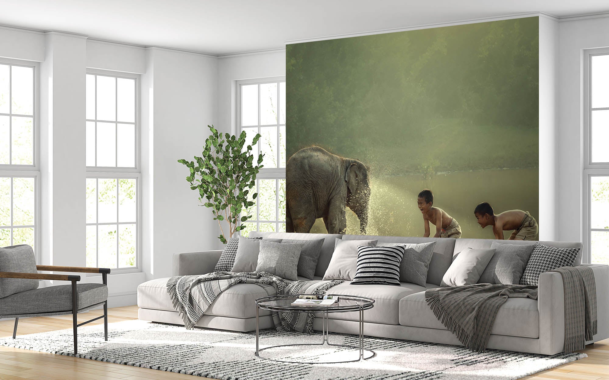 Baby olifant met kinderen - LW00063