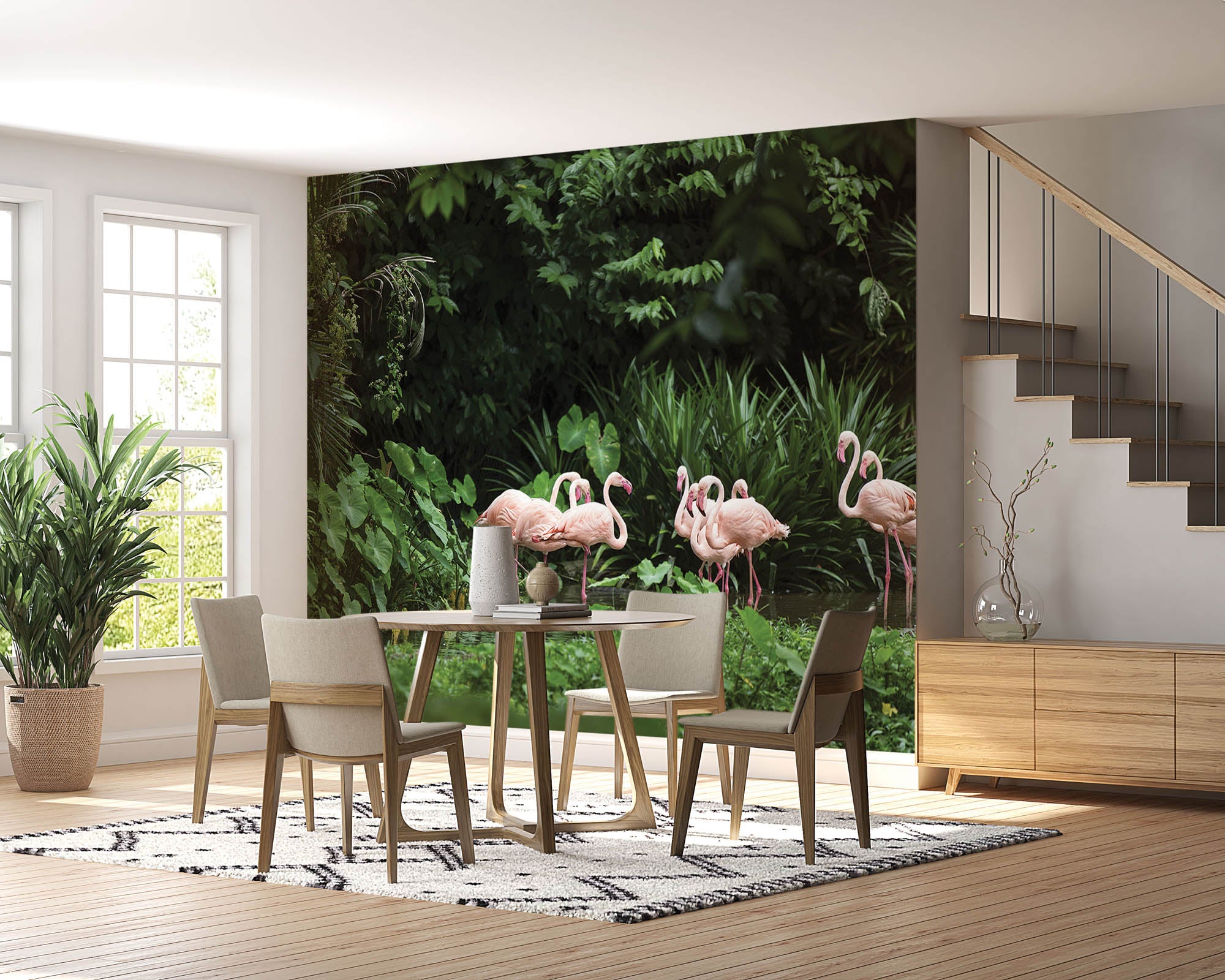 Flamingo's in groene omgeving - LW00173