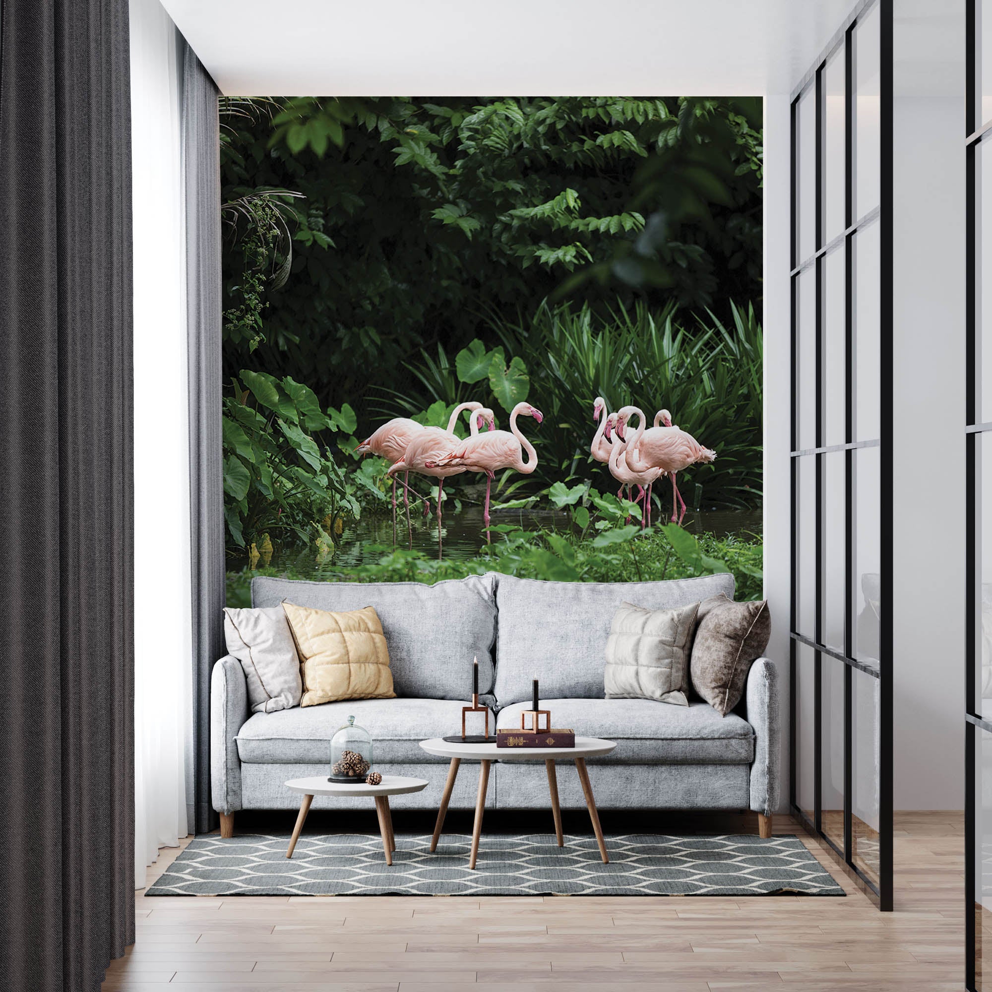 Flamingo's in groene omgeving - LW00173