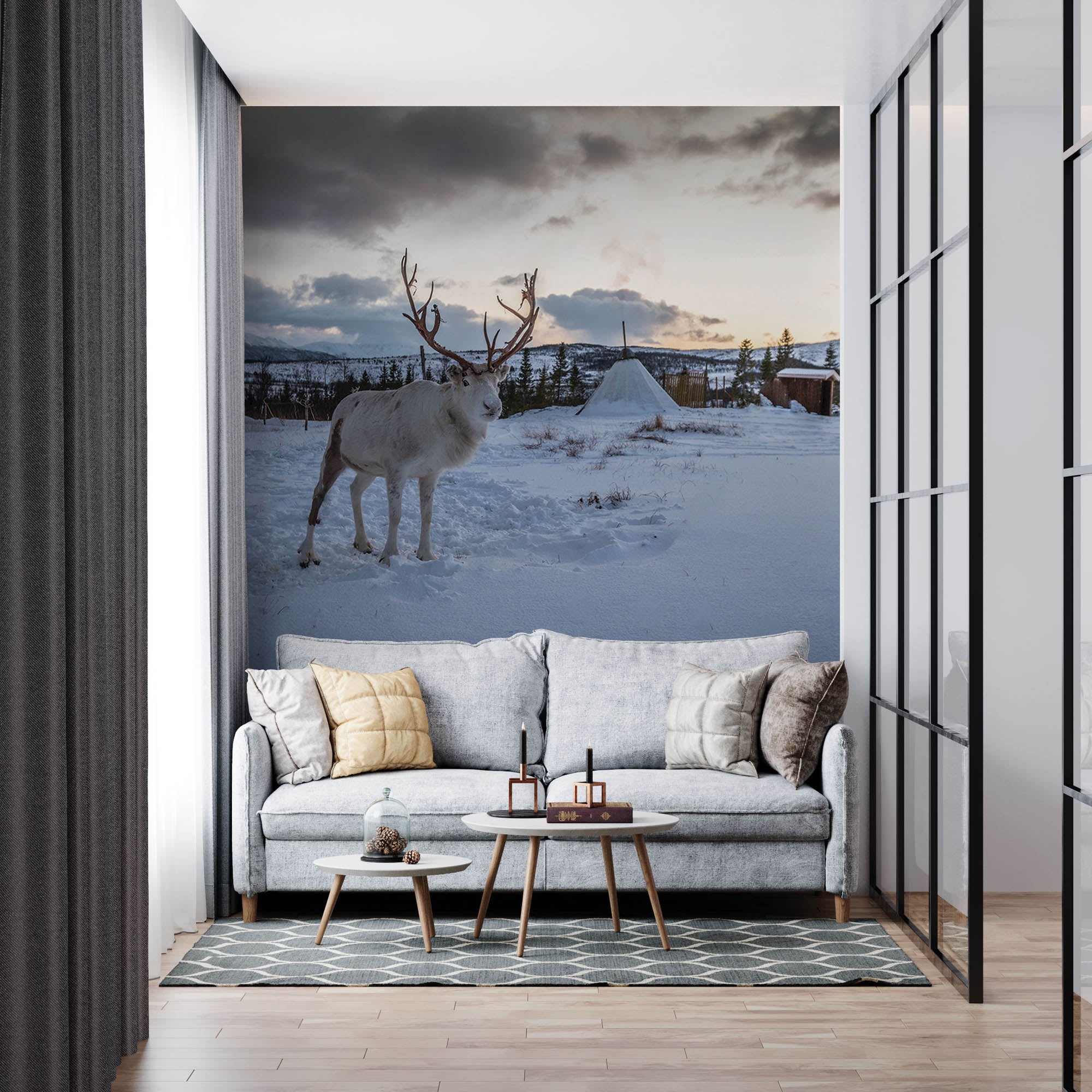 Rendier in winterlandschap - LW00175