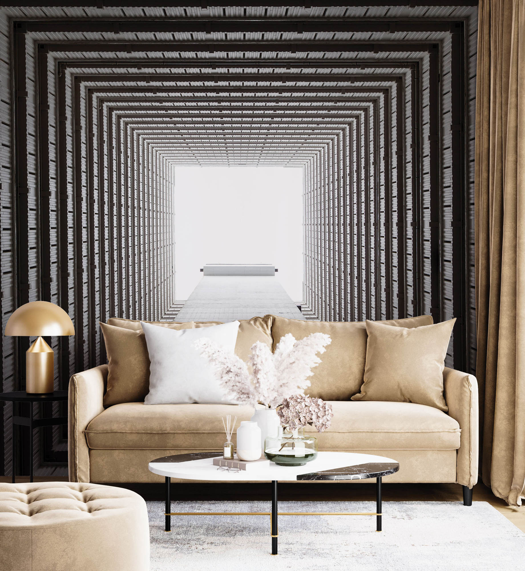 Abstracte architectuur Hong Kong  - LW00041 Fotobehang