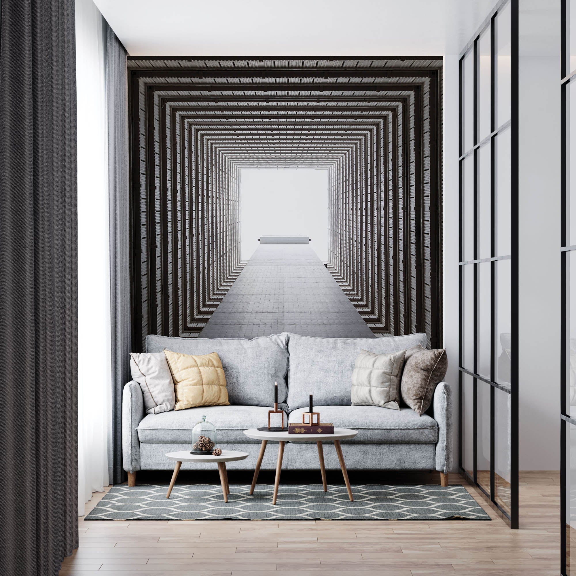 Abstracte architectuur Hong Kong  - LW00041 Fotobehang