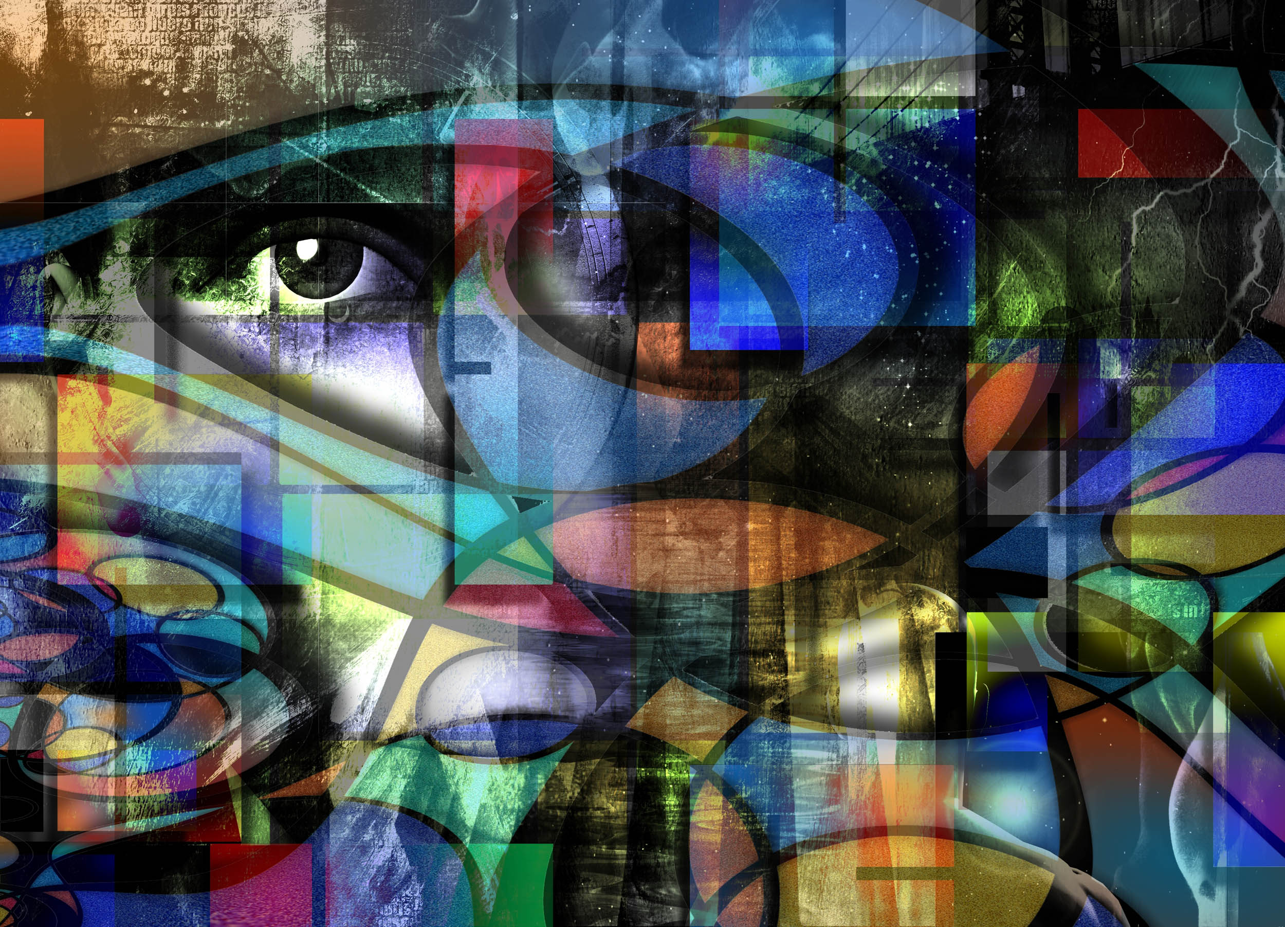 Abstracte Geometrische Gezichtskunst - LW00653