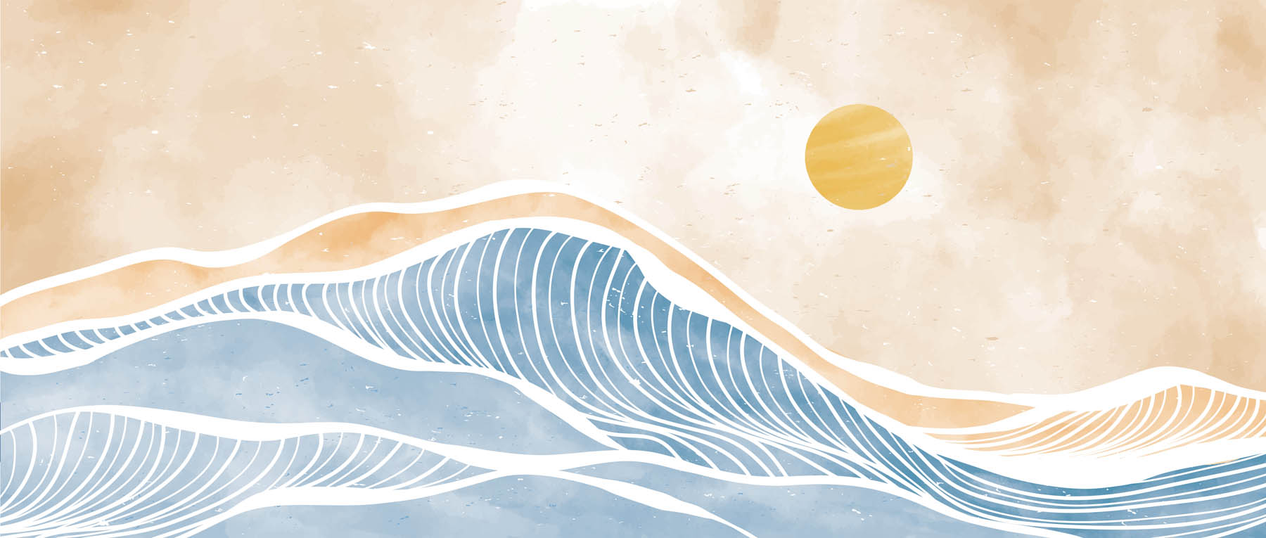 Abstracte Oceaangolf - LW00642