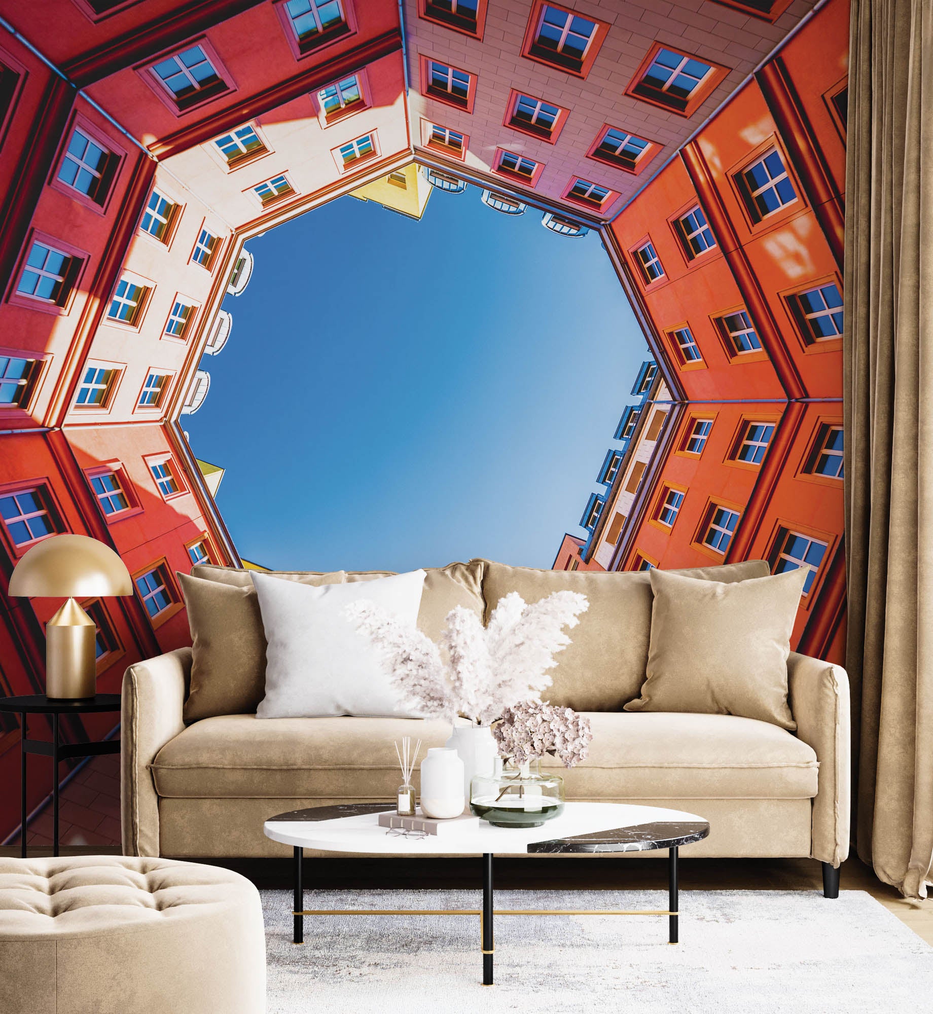 Achthoekig gebouw- LW00037 Fotobehang