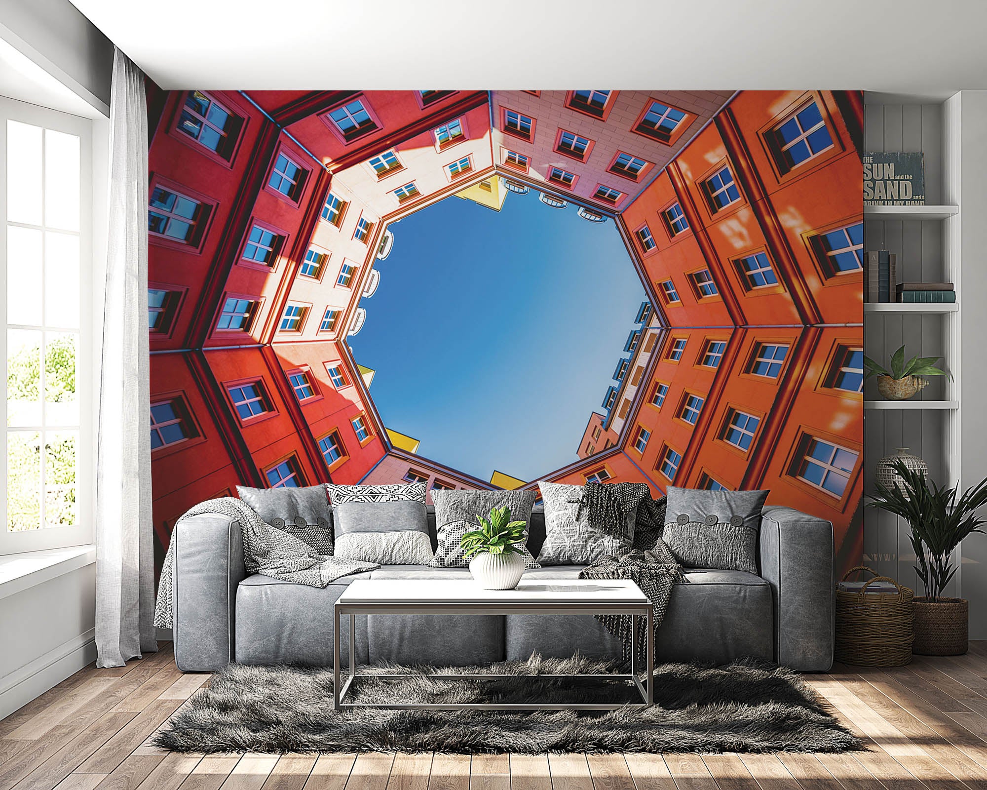 Achthoekig gebouw- LW00037 Fotobehang