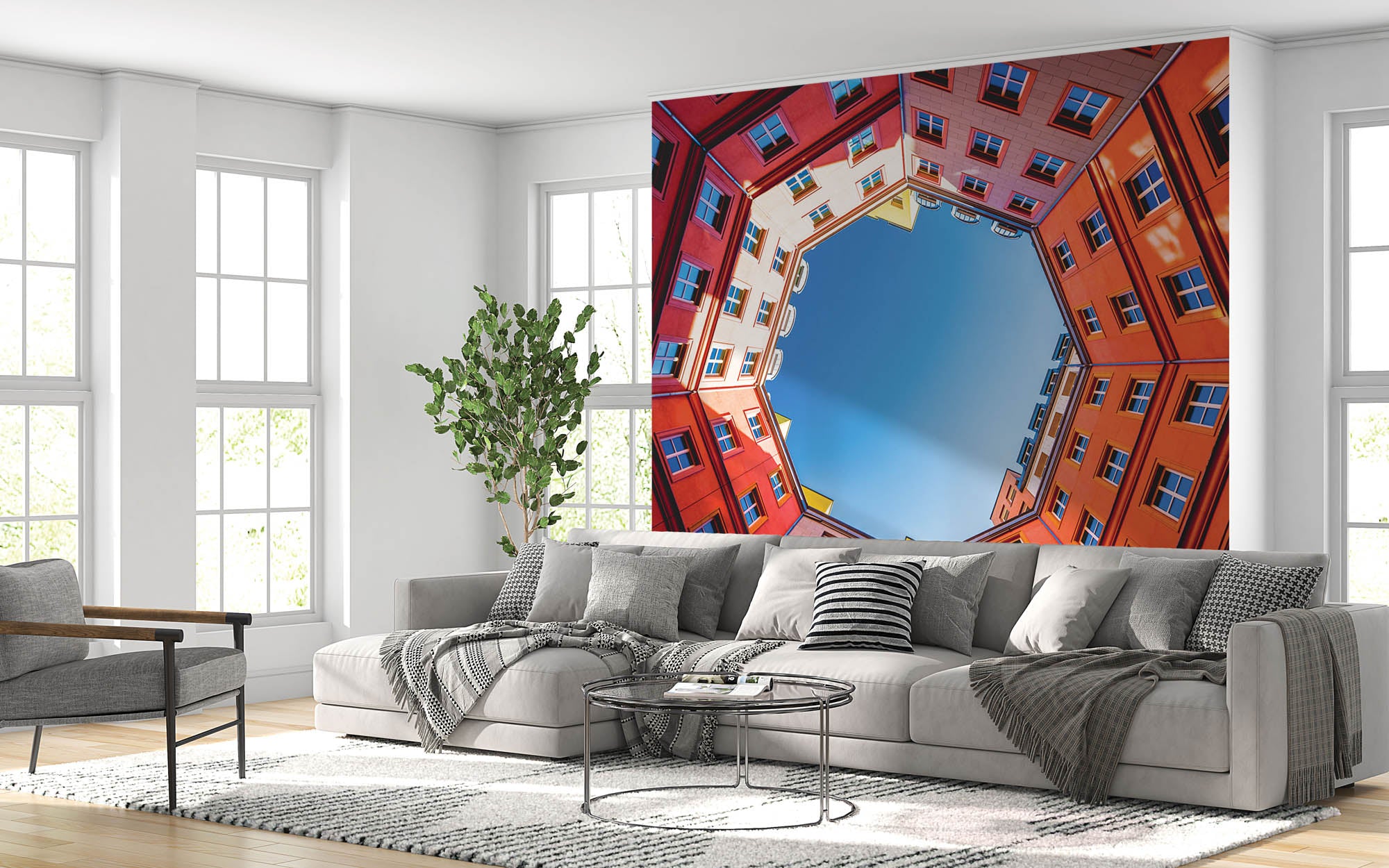 Achthoekig gebouw- LW00037 Fotobehang