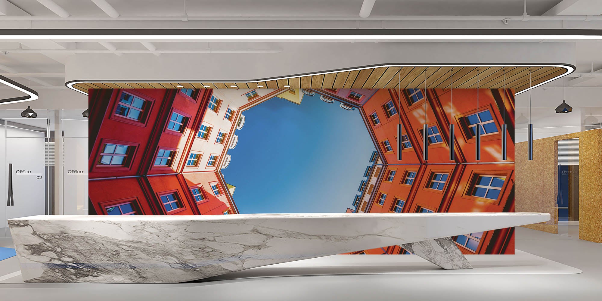 Achthoekig gebouw- LW00037 Fotobehang