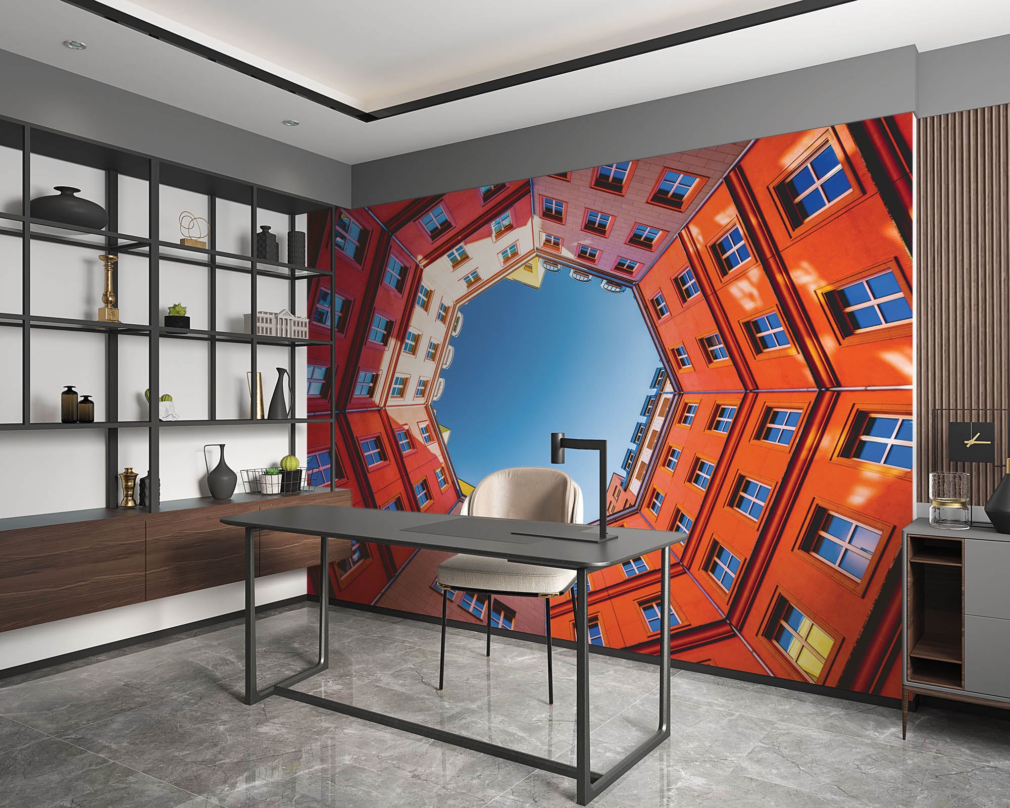 Achthoekig gebouw- LW00037 Fotobehang