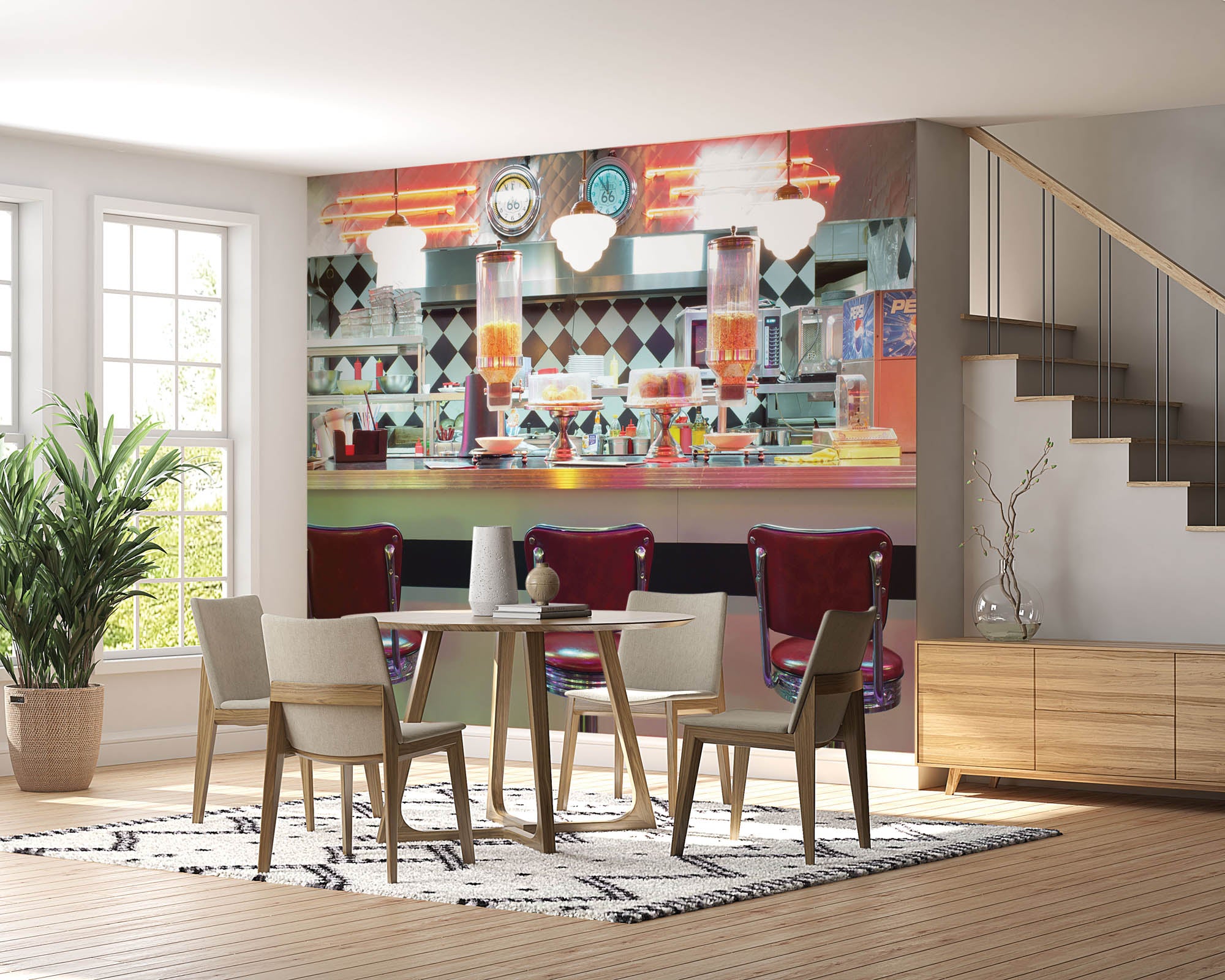 Amerikaanse retro bar - LW00419 Fotobehang