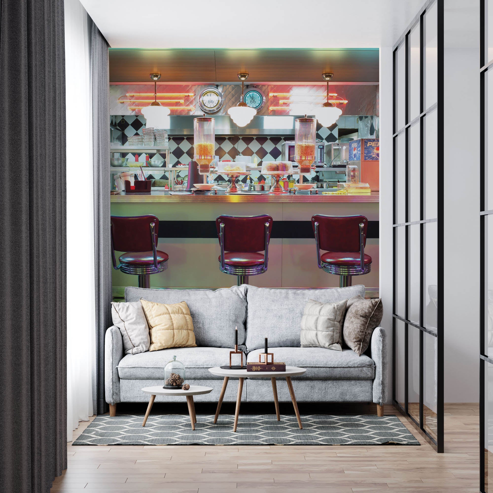 Amerikaanse retro bar - LW00419 Fotobehang