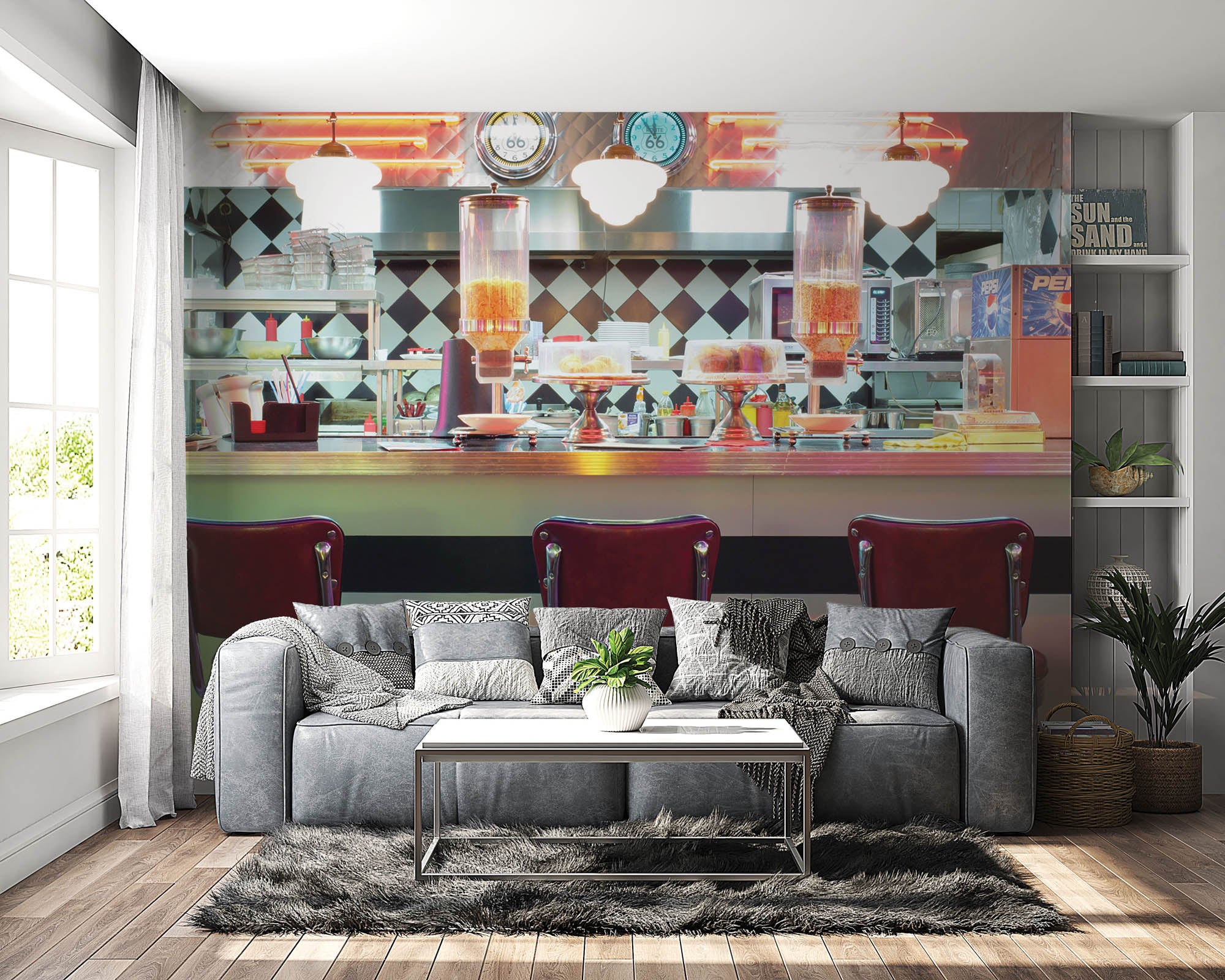 Amerikaanse retro bar - LW00419 Fotobehang