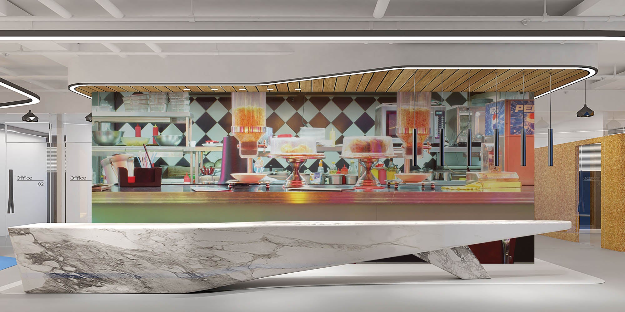 Amerikaanse retro bar - LW00419 Fotobehang