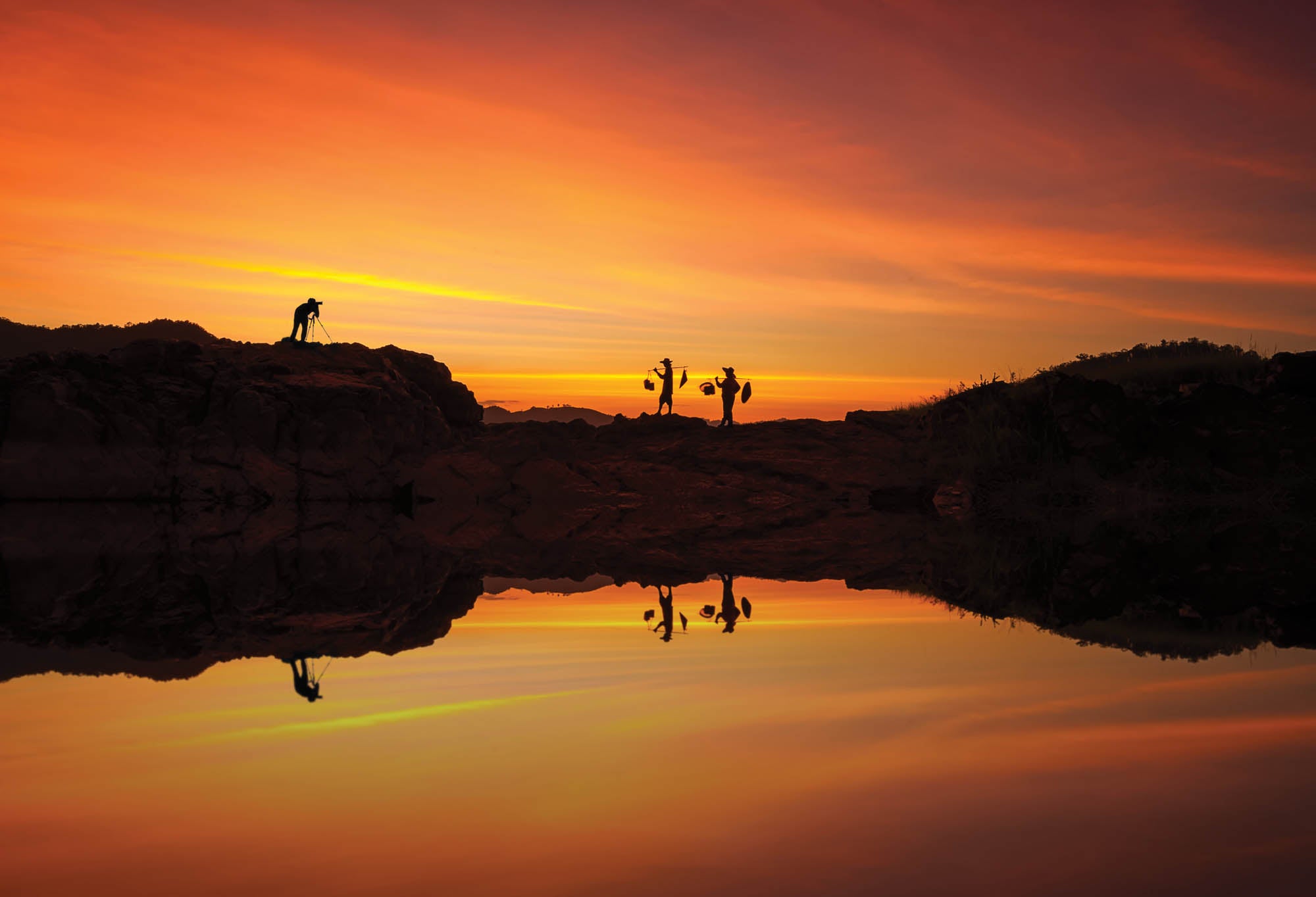 Aziatische zonsondergang - LW00070 Fotobehang
