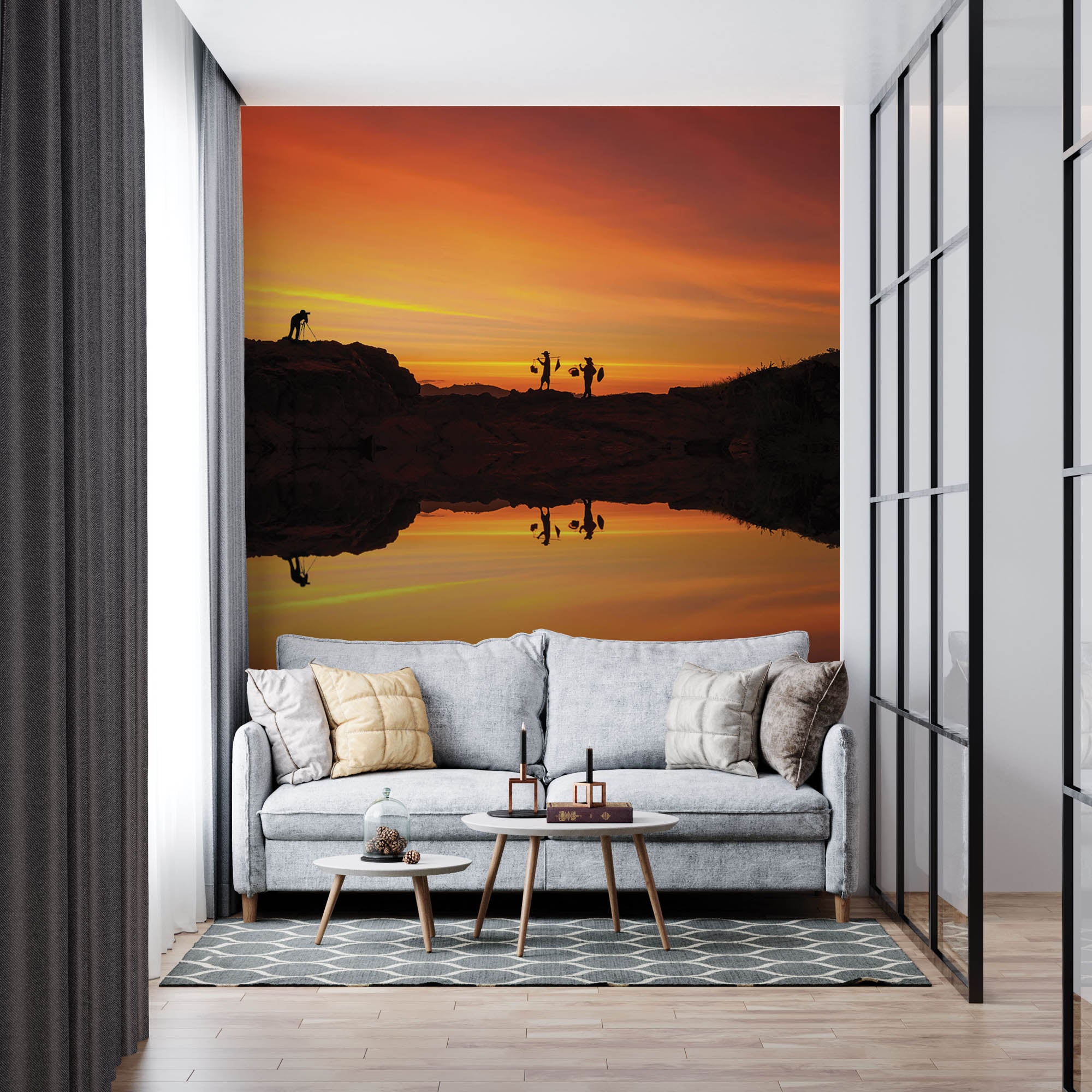 Aziatische zonsondergang - LW00070 Fotobehang