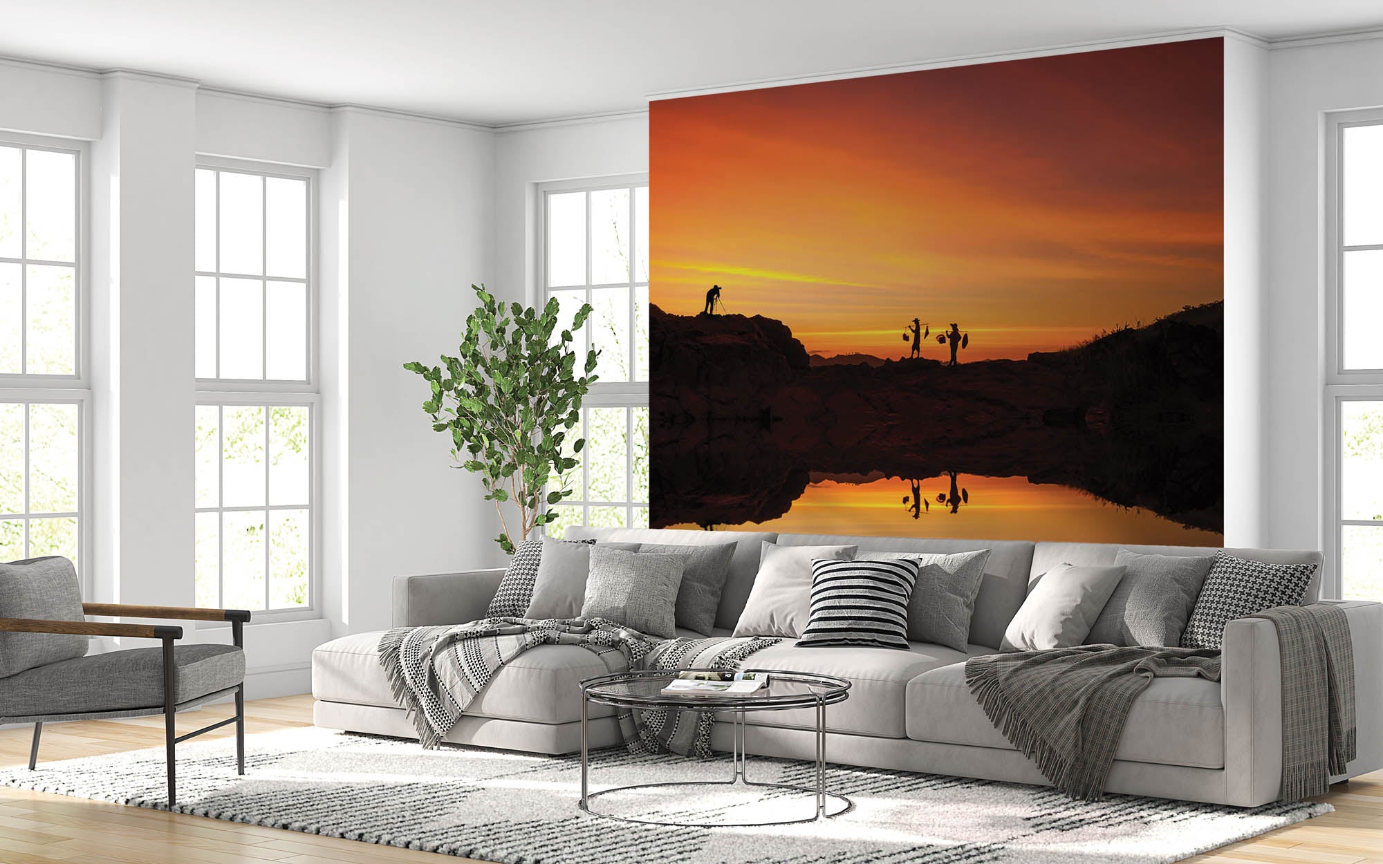 Aziatische zonsondergang - LW00070 Fotobehang