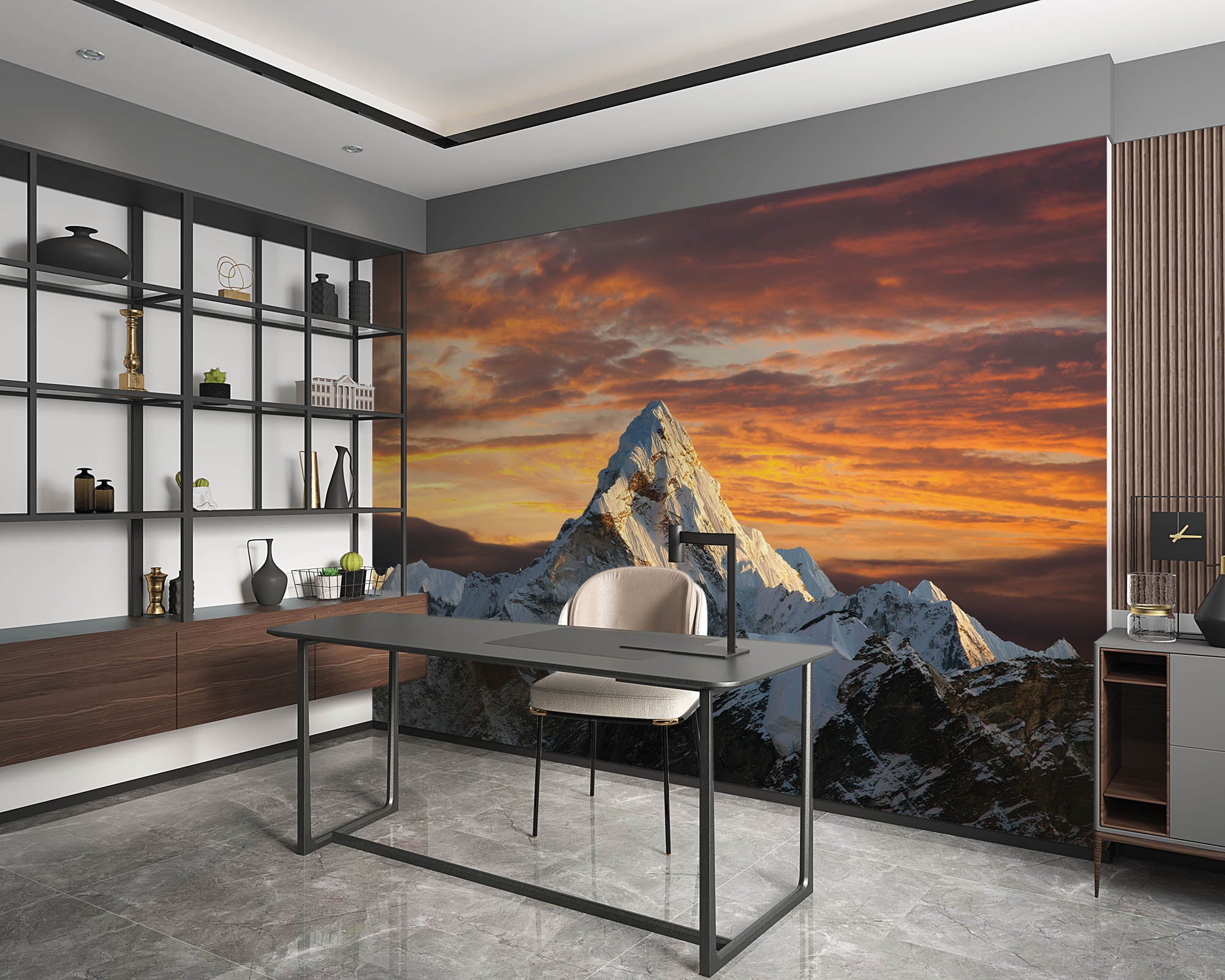 Berg de Ama Dablam in avondlicht - LW00124 Fotobehang