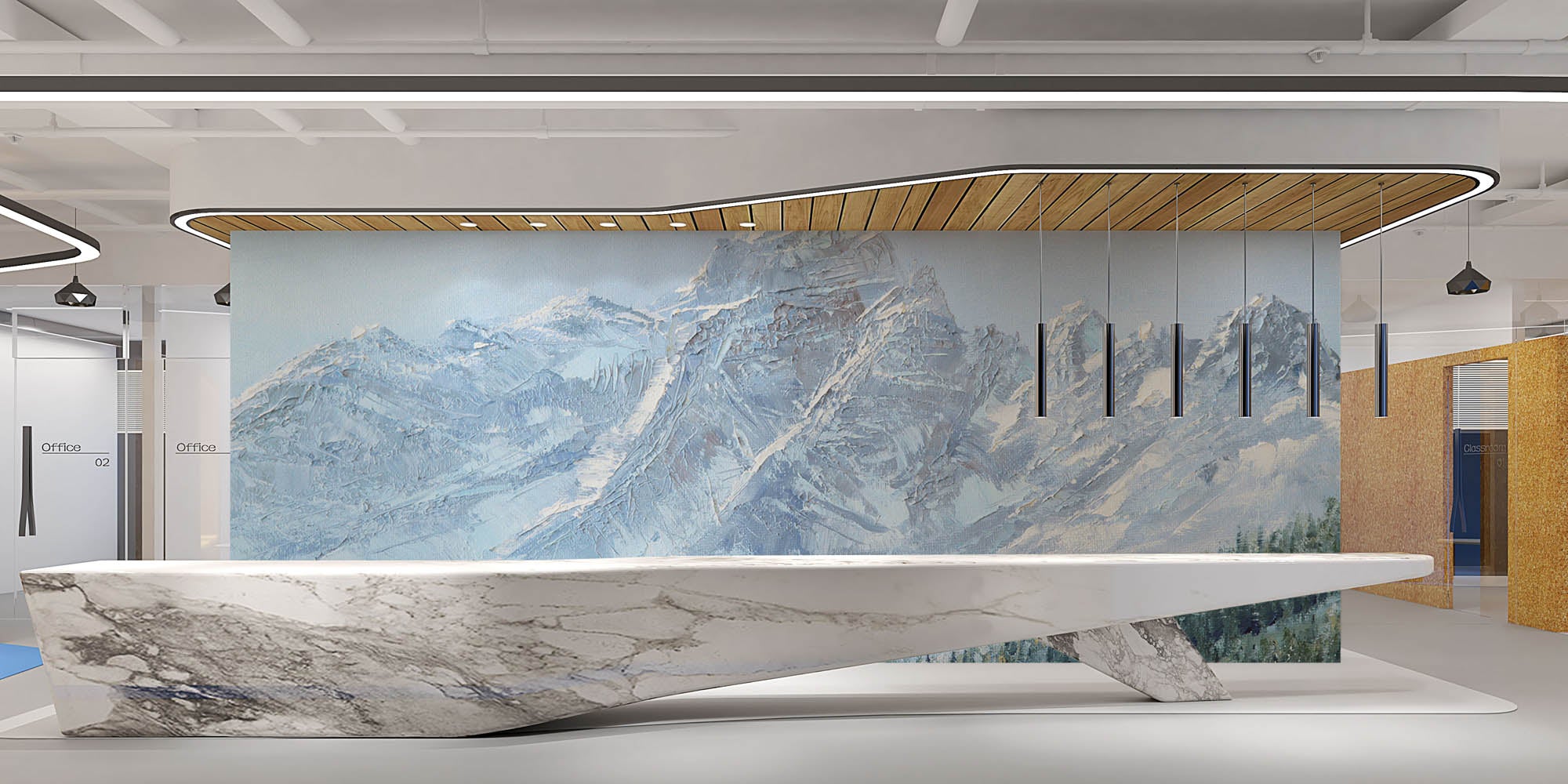 Bergen geschilderd - LW00144 Fotobehang