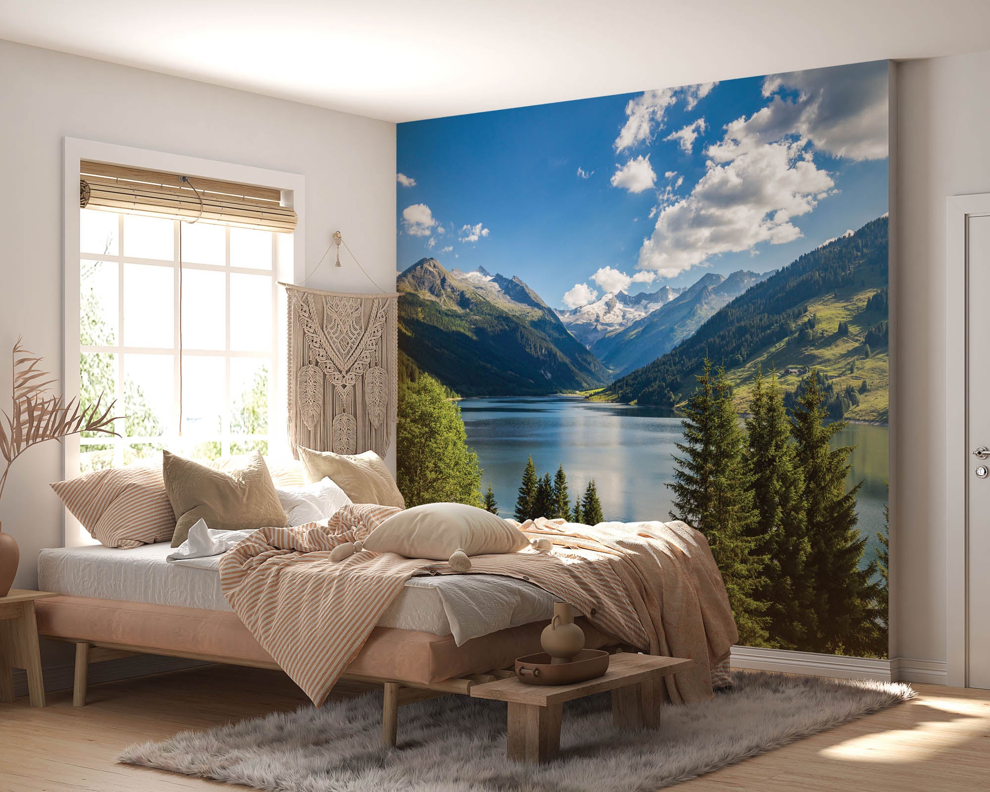 Bergen met stuwmeer - LW00125 Fotobehang