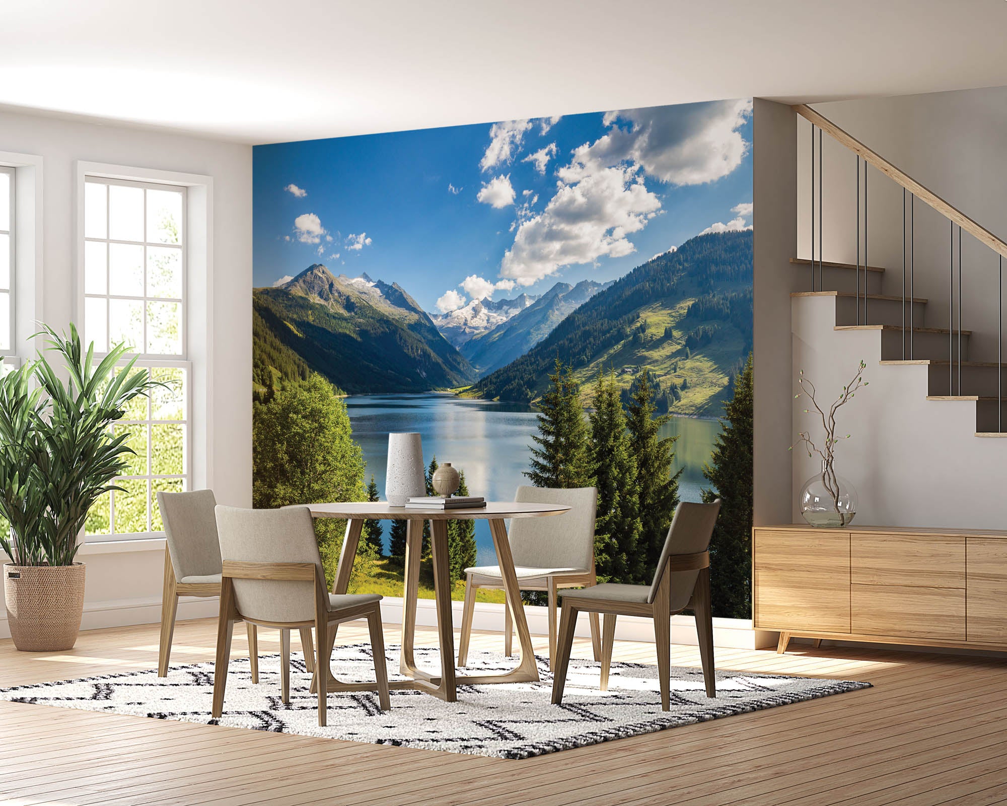 Bergen met stuwmeer - LW00125 Fotobehang