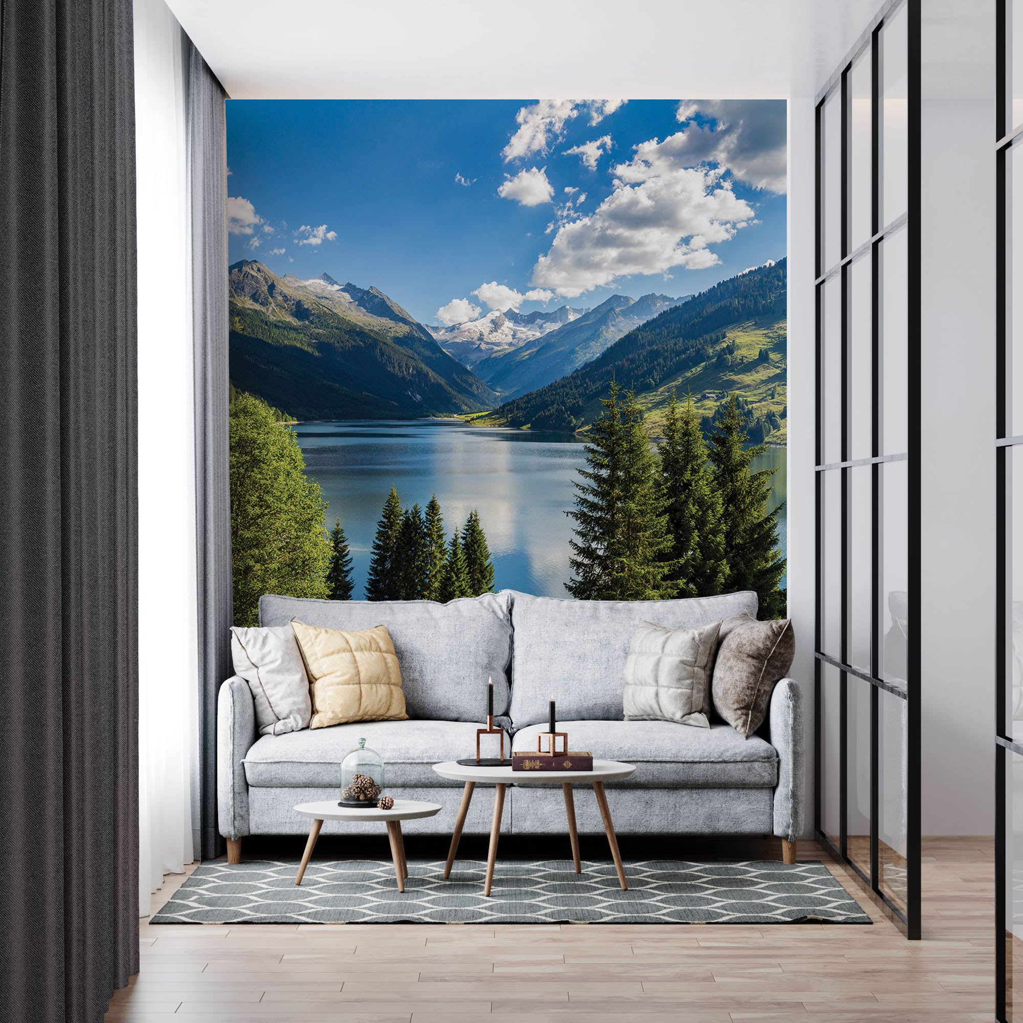 Bergen met stuwmeer - LW00125 Fotobehang