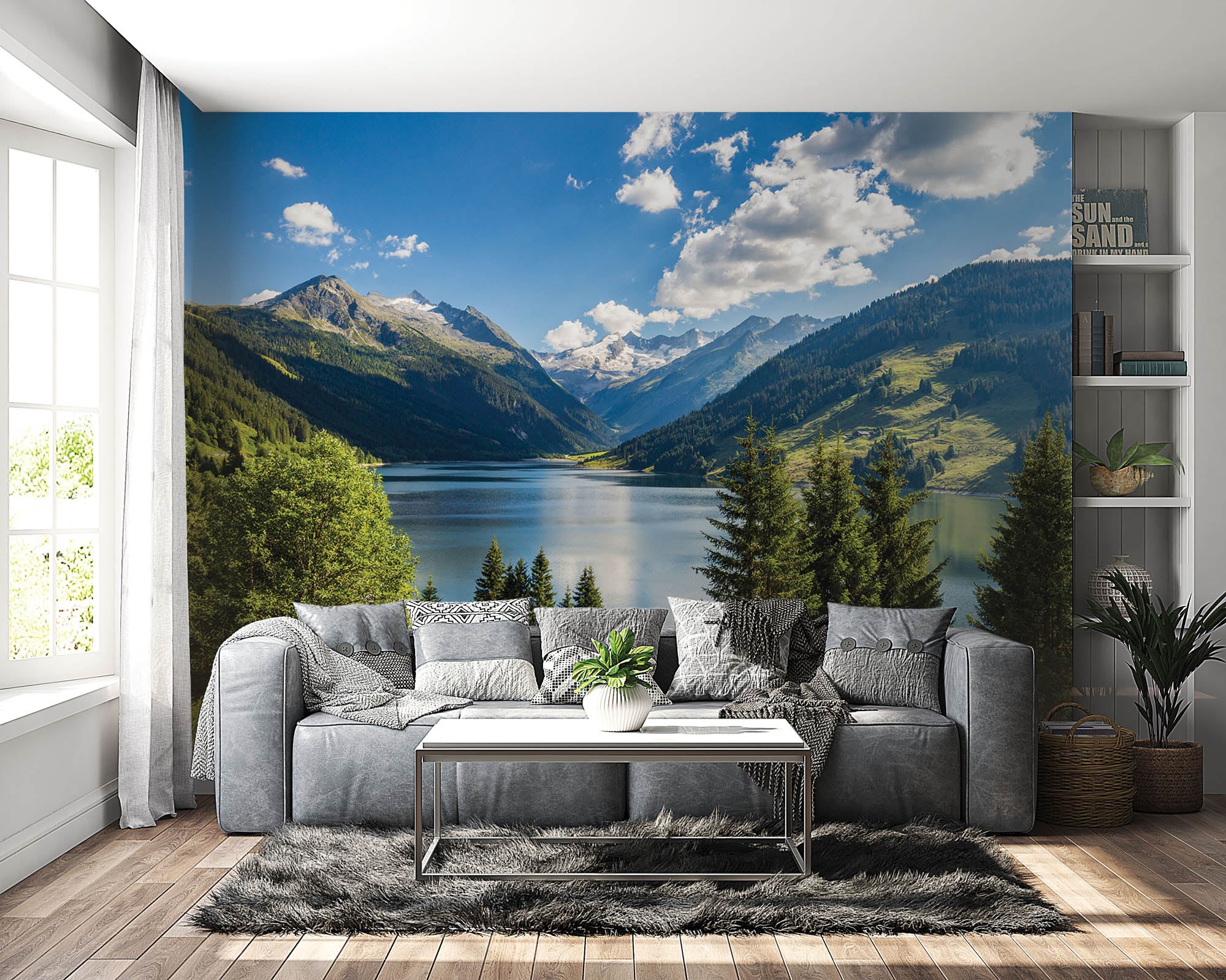 Bergen met stuwmeer - LW00125 Fotobehang