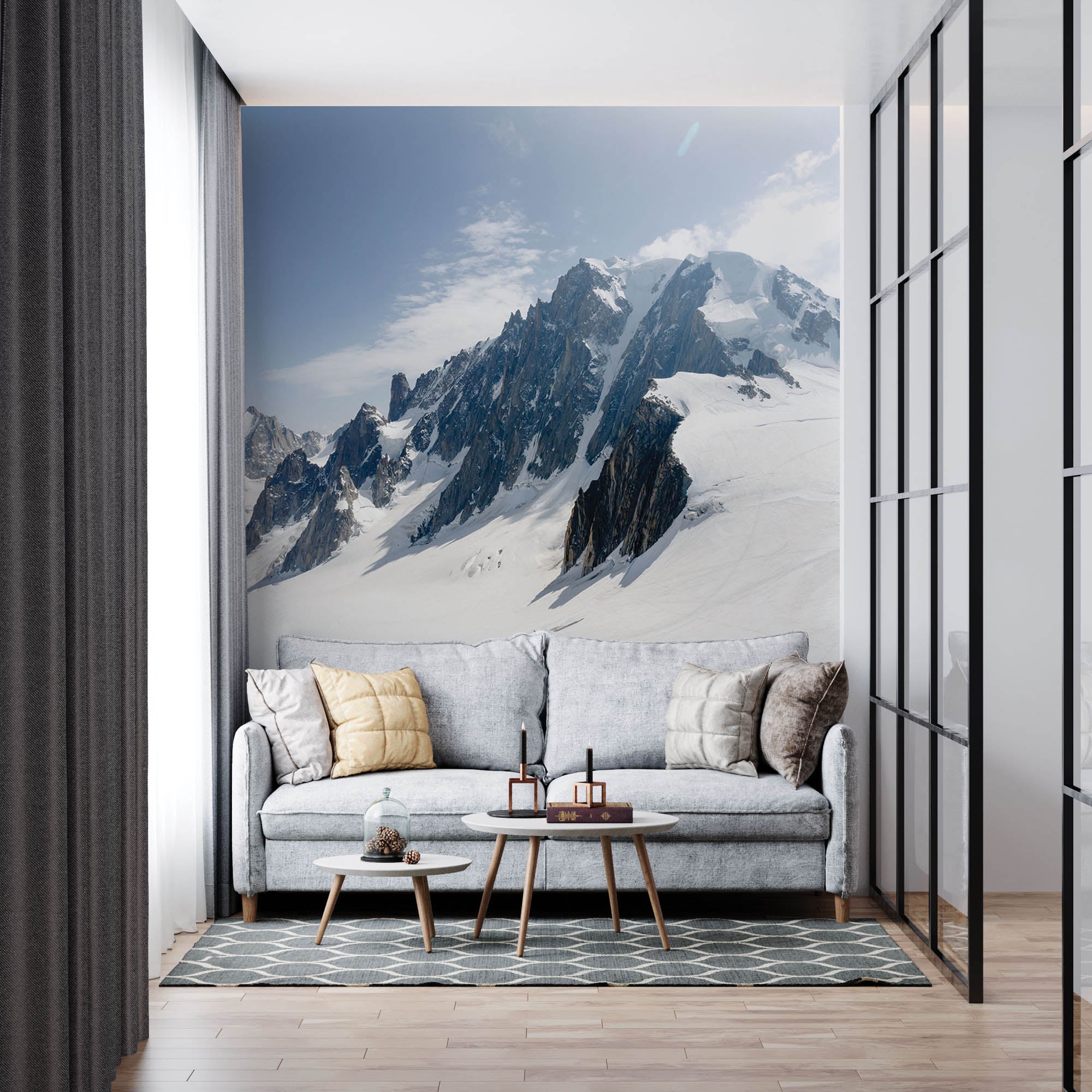 Bergformatie in de sneeuw - LW00128 Fotobehang