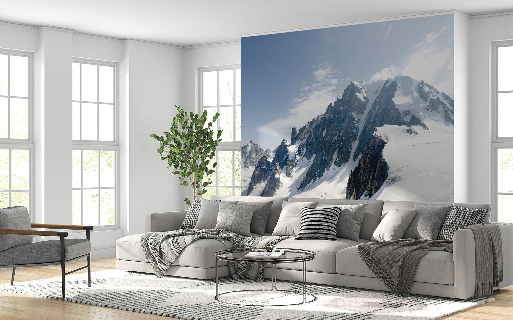 Bergformatie in de sneeuw - LW00128 Fotobehang