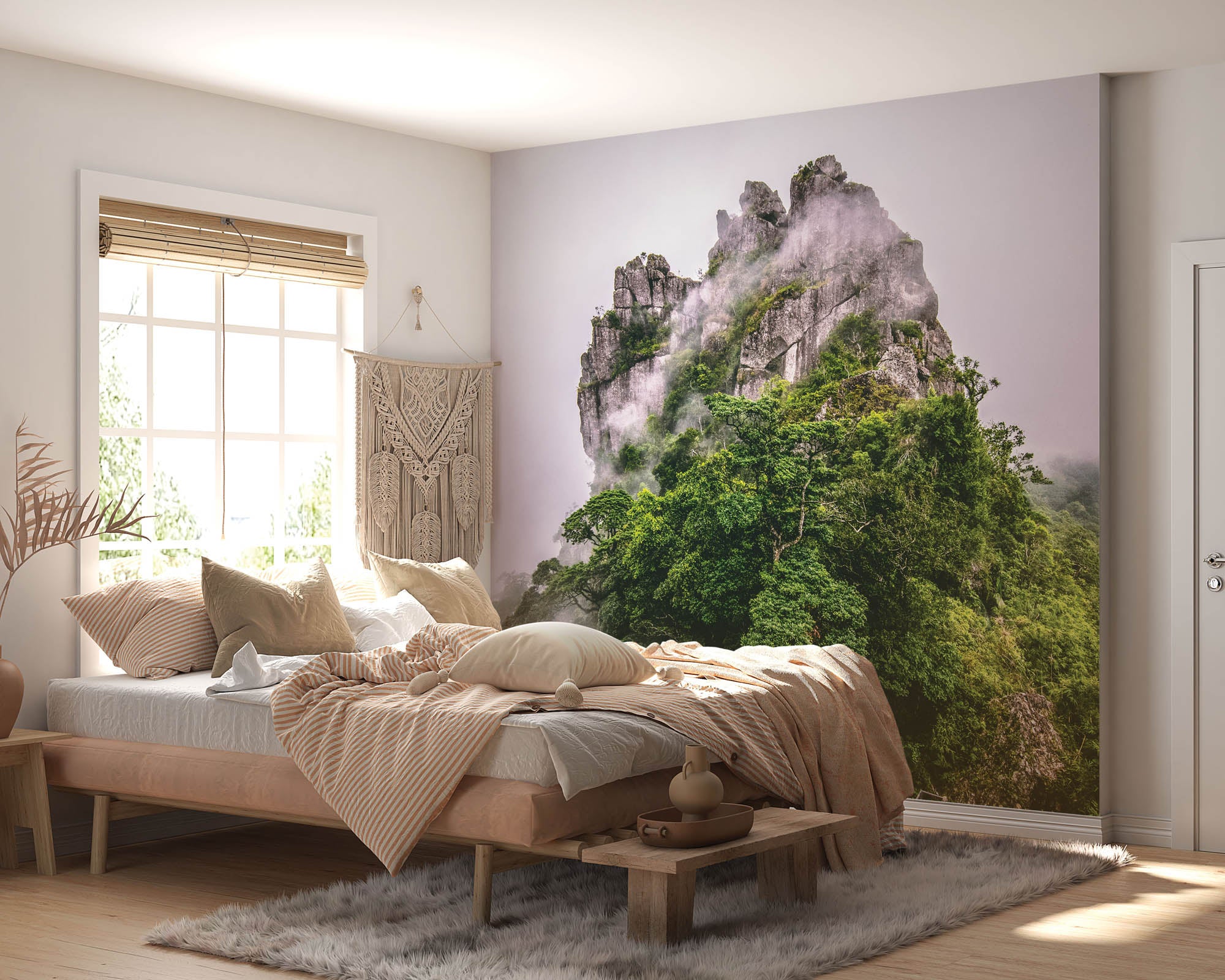 Bergtop  in mist en wolken  - LW00140 Fotobehang