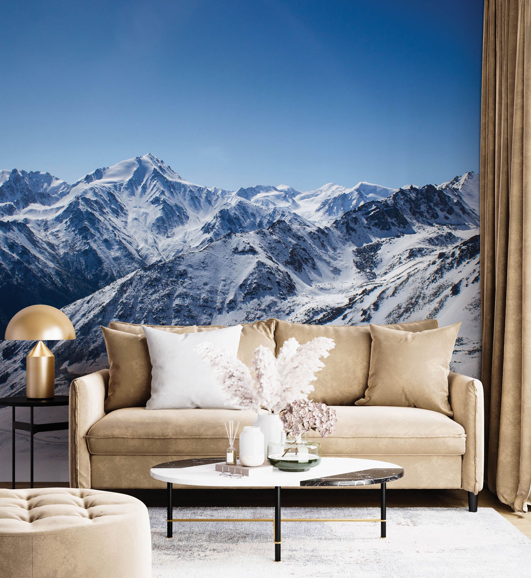 Besneeuwde bergketen Kazakstan - LW00115 Fotobehang