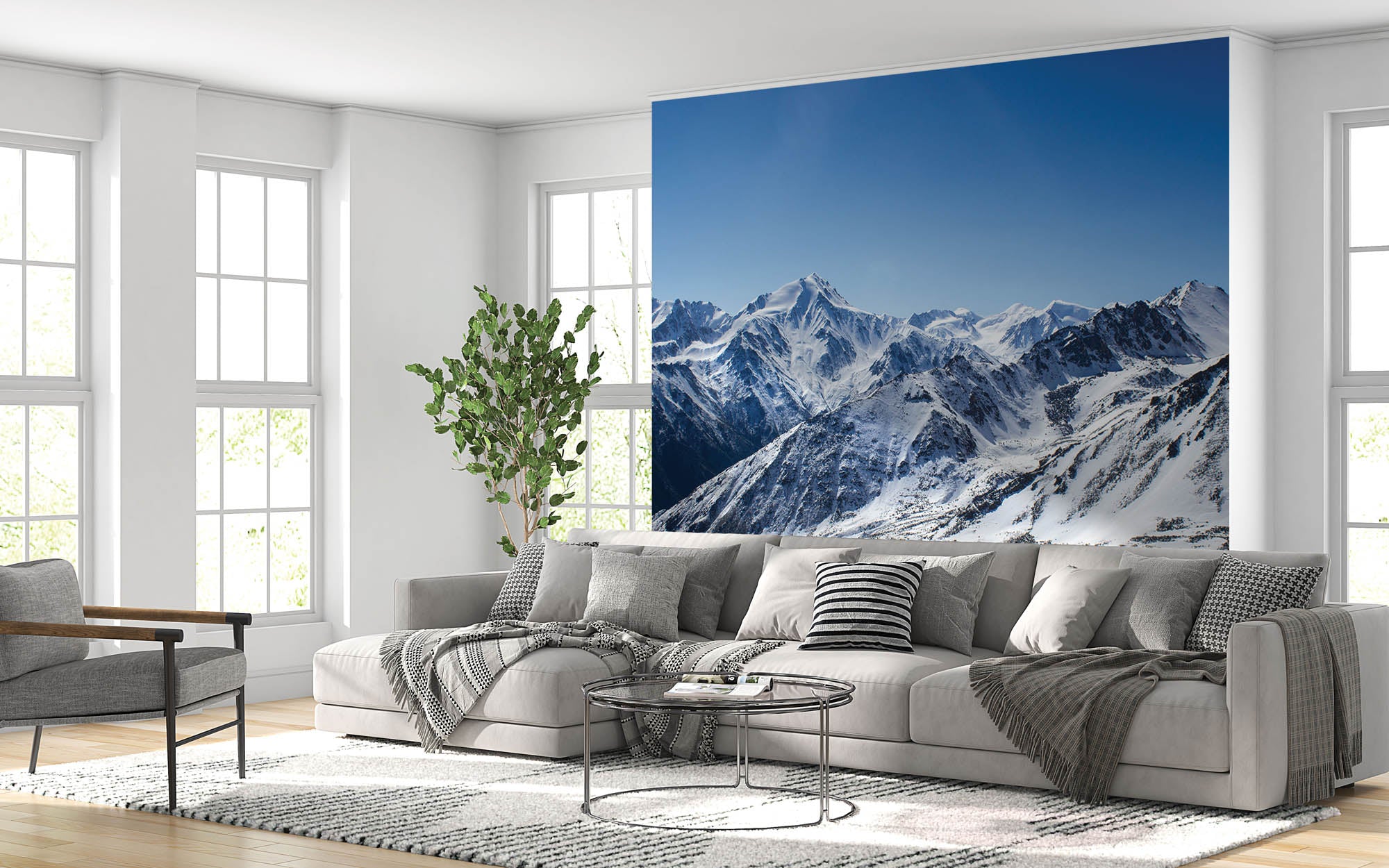 Besneeuwde bergketen Kazakstan - LW00115 Fotobehang