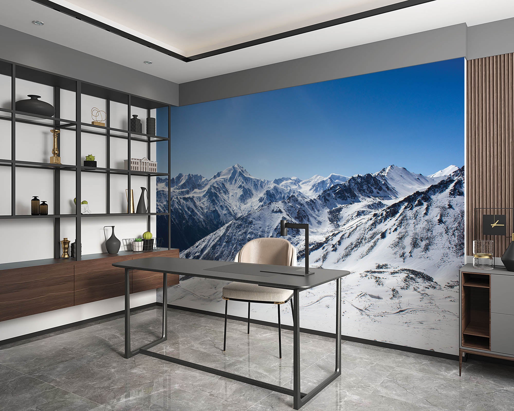 Besneeuwde bergketen Kazakstan - LW00115 Fotobehang