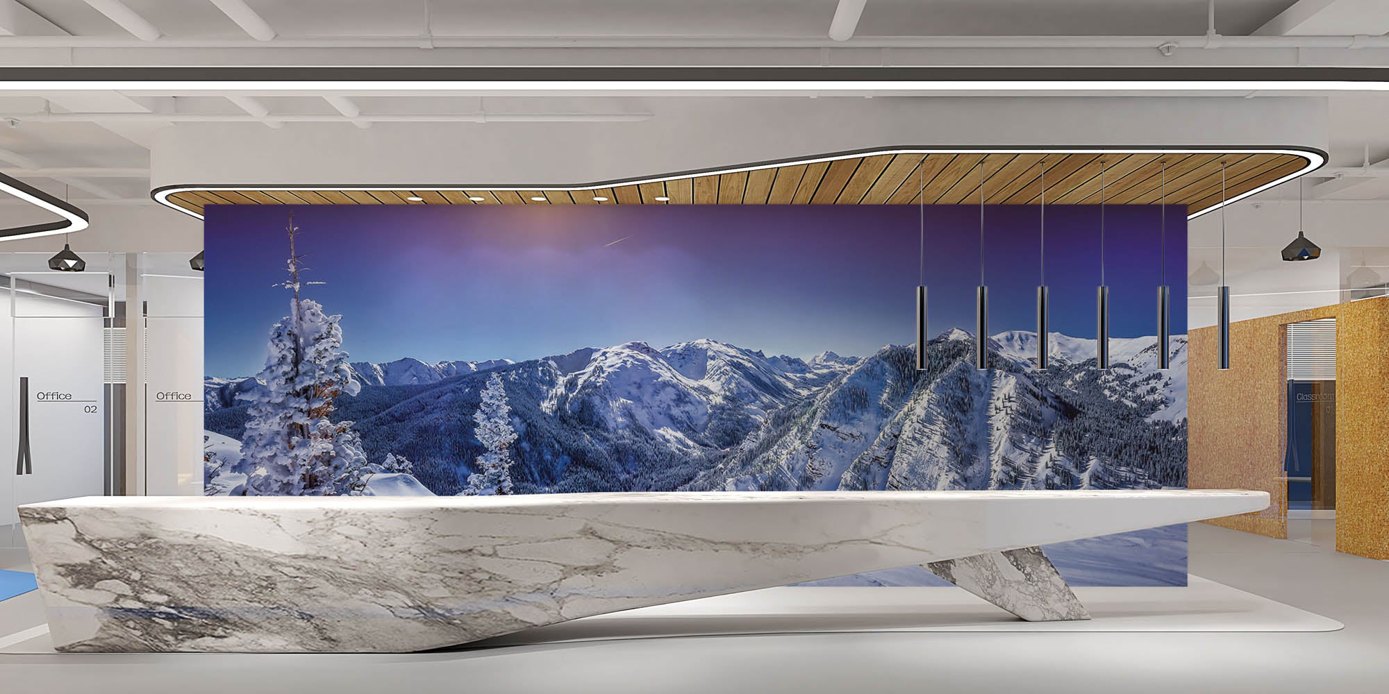 Besneeuwde bergtoppen - LW00122 Fotobehang