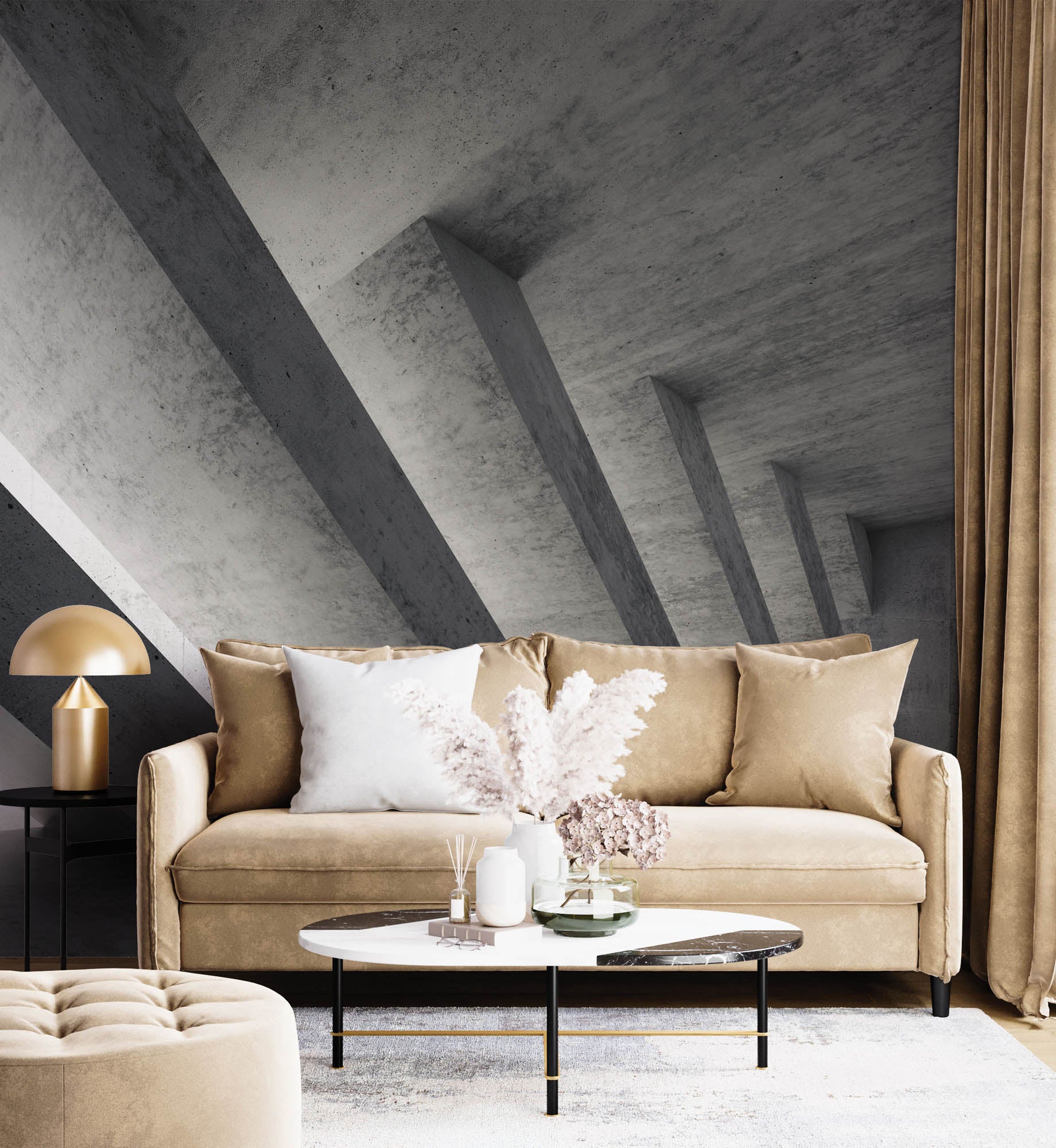 Betonnen pilaren - LW0008 Fotobehang