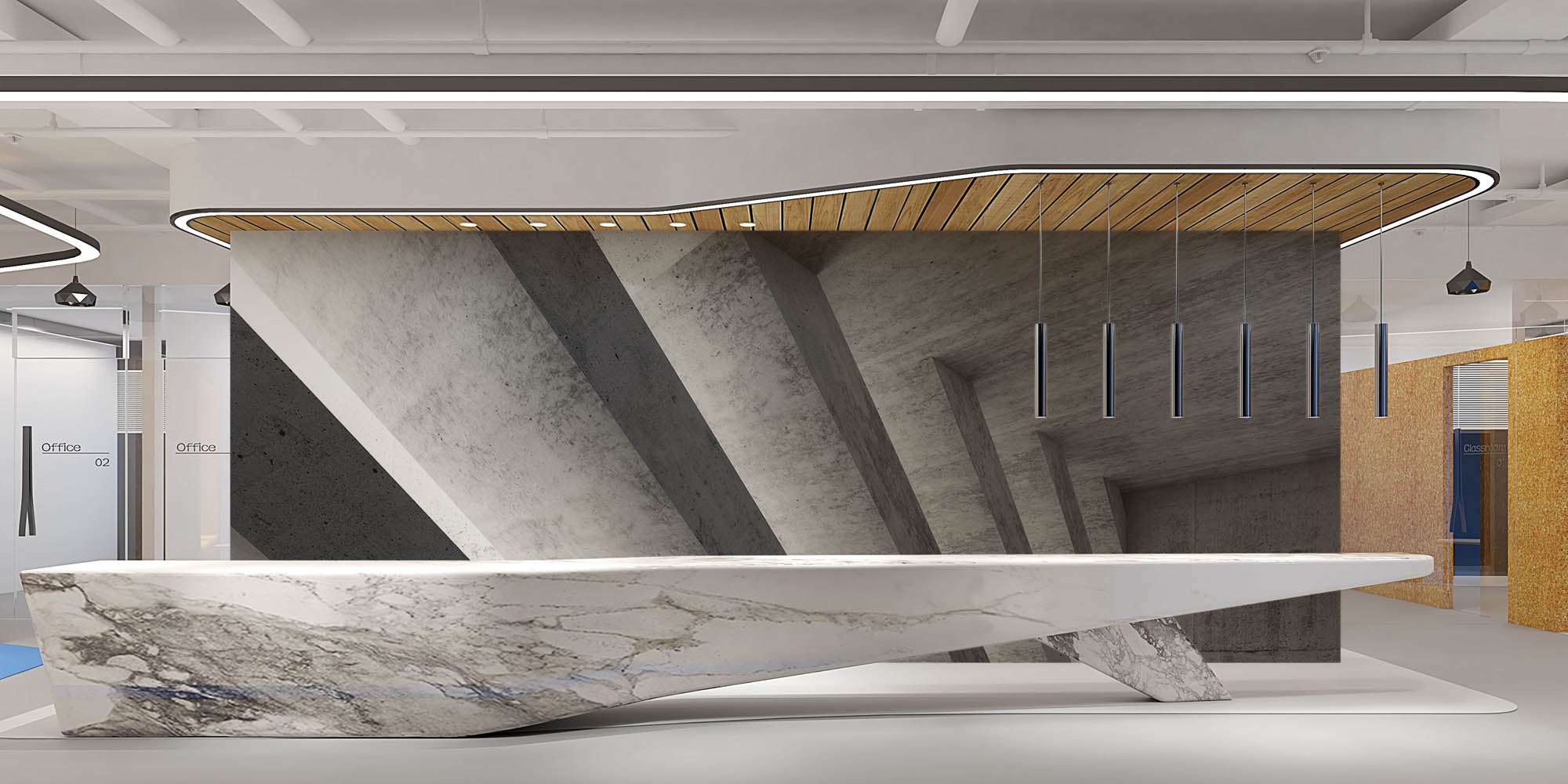 Betonnen pilaren - LW0008 Fotobehang