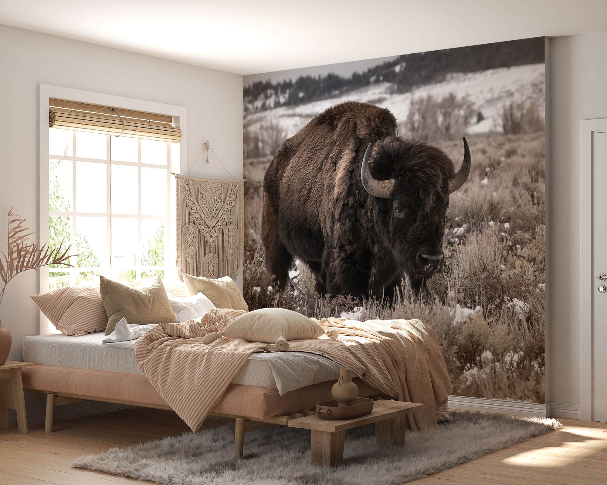 Bizon in weide - LW00162 Fotobehang